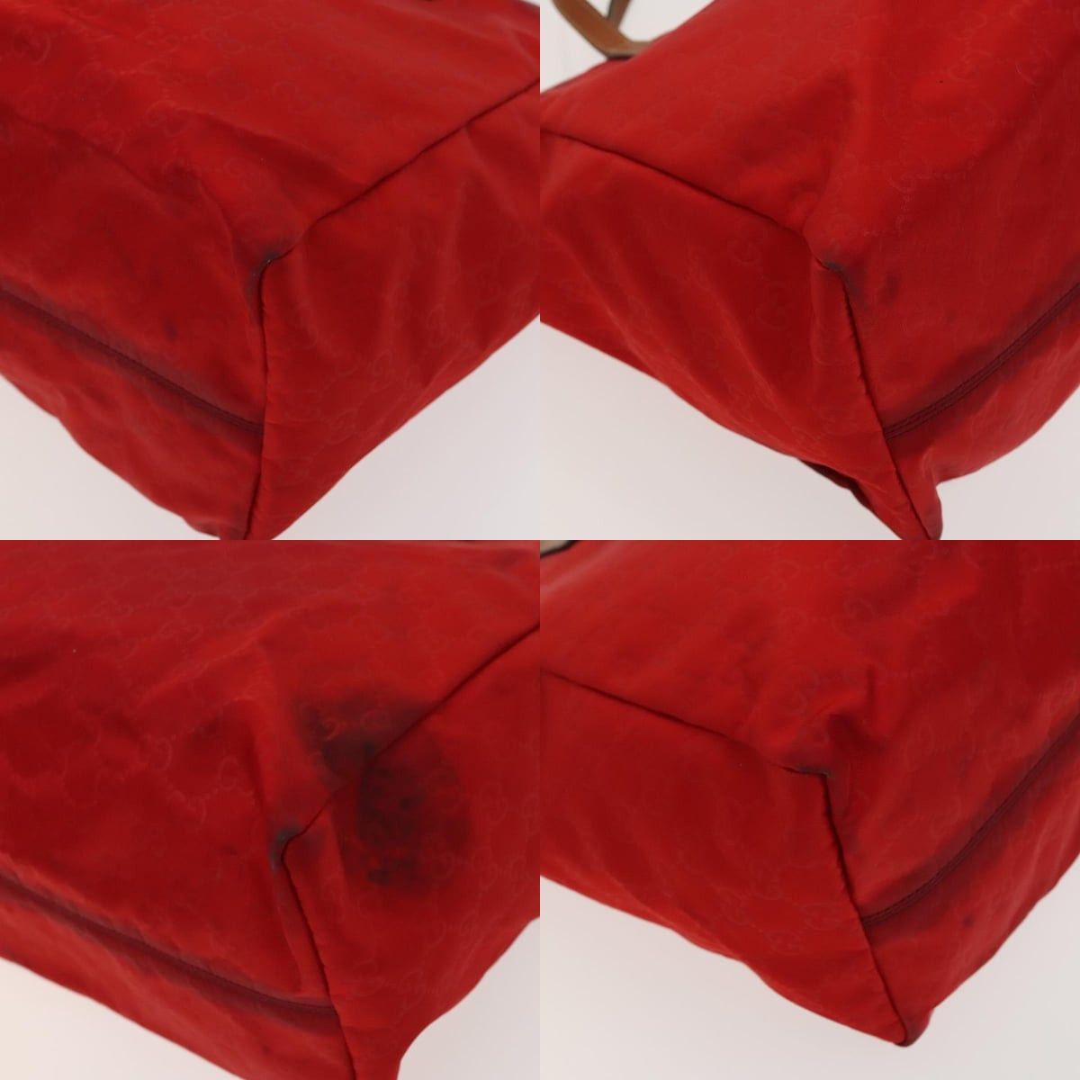 Gucci GUCCI GG Canvas Tote Bag Nylon Red Gold Size ONE SIZE - 10 Thumbnail