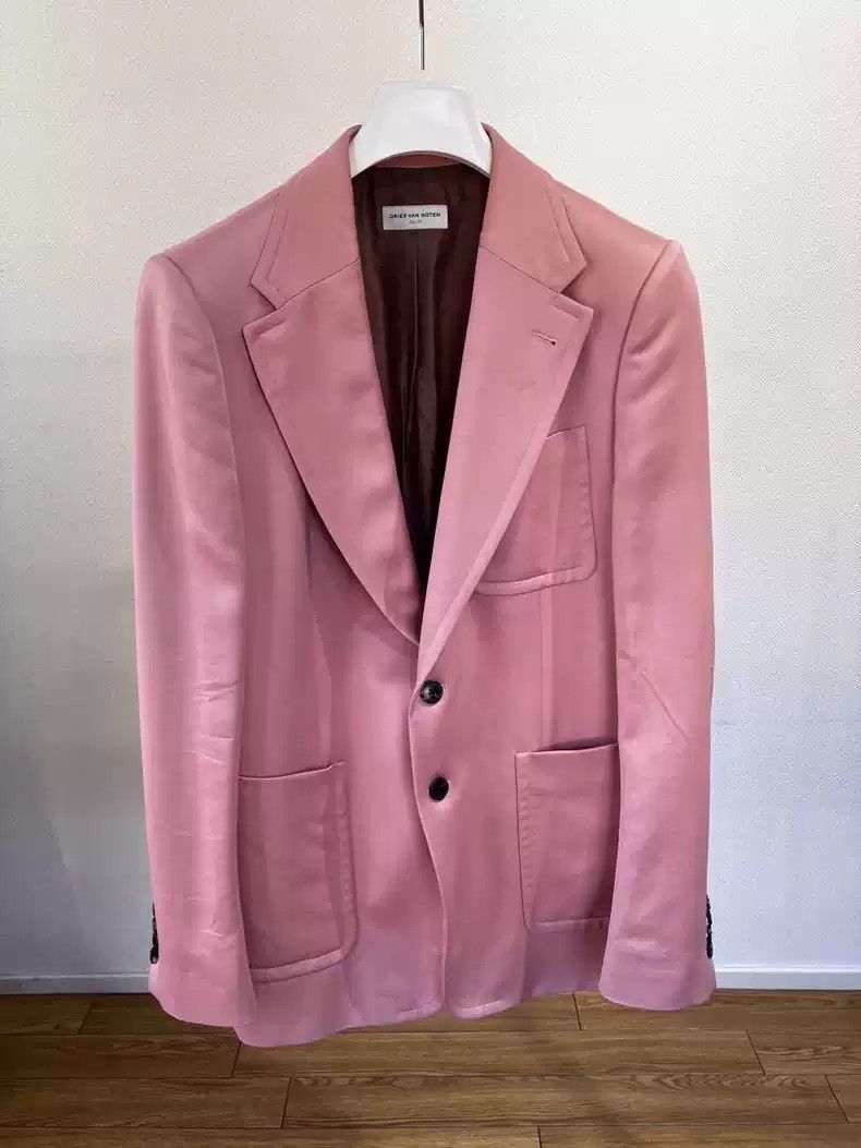 Dries van noten dvn pink suit jacket coat