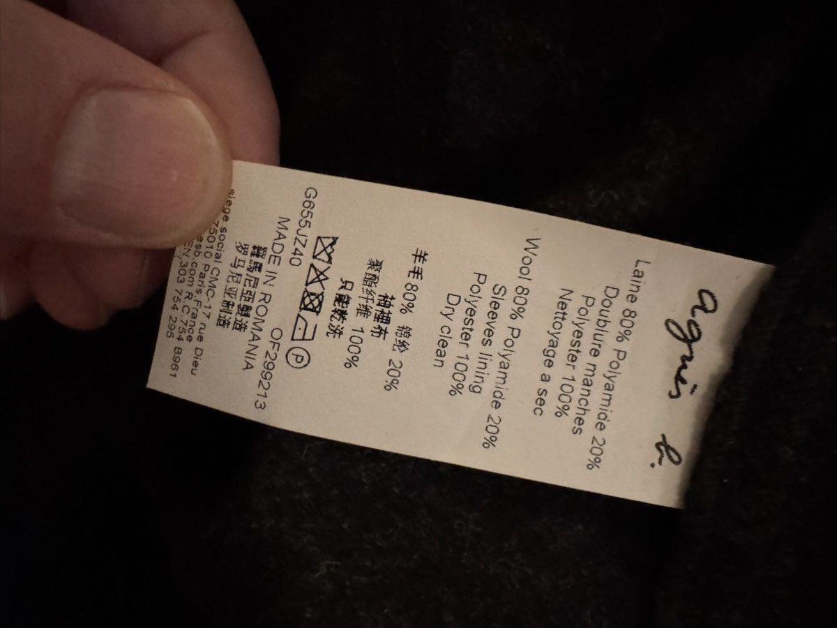 agnes b. agnès b. Homme Single-Breasted Wool Coat in Charcoal Size US L / EU 52-54 / 3 - 4 Thumbnail
