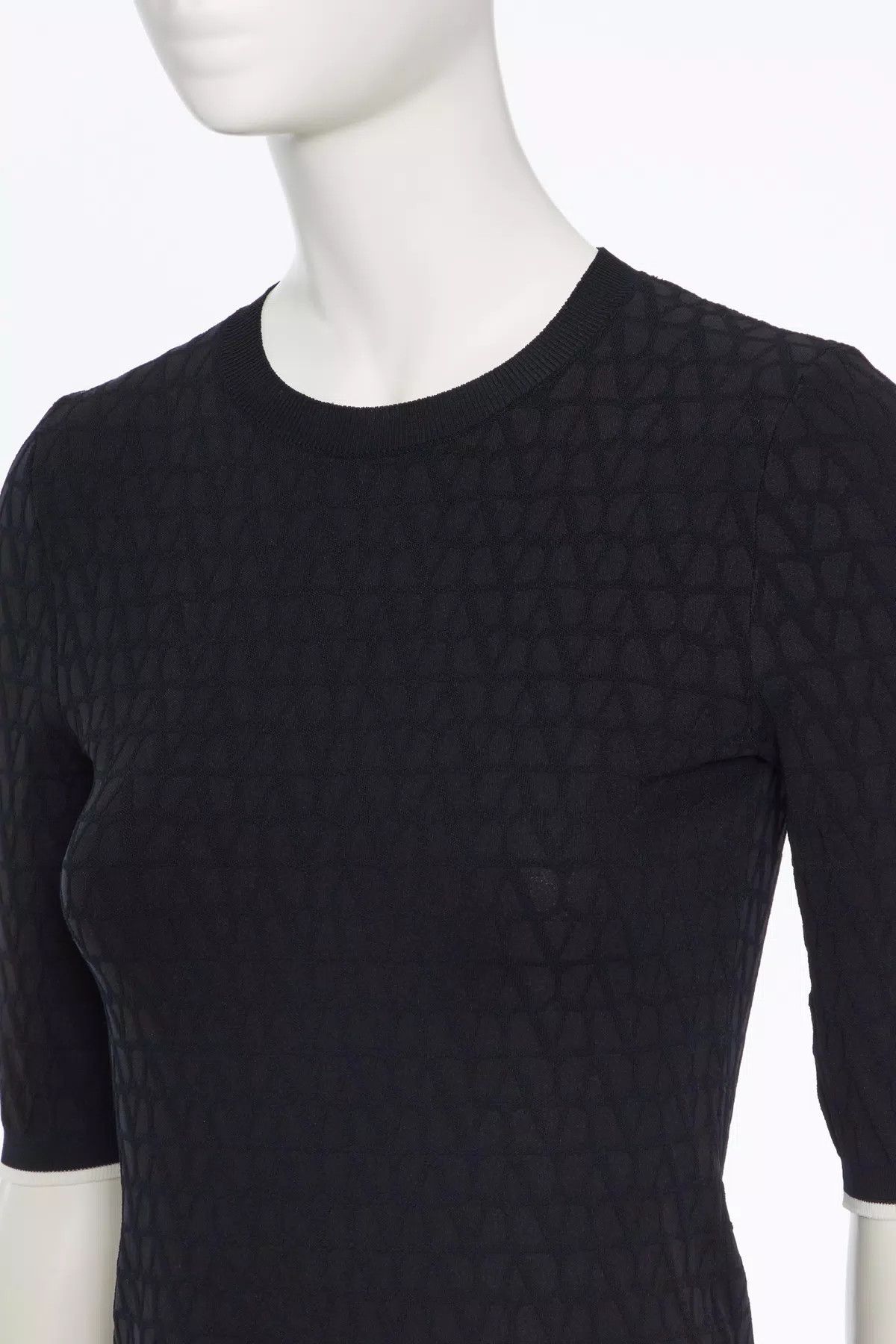 Valentino o1s1wg110426 Fitted Elastic T-Shirt in Navy Size M / US 6-8 / IT 42-44 - 4 Thumbnail