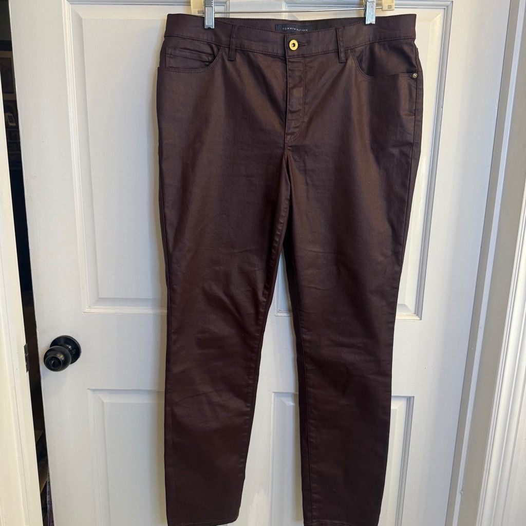 Tommy Hilfiger Women's Tommy Hilfiger waxed Pants Size 14 Brown Size 36" / US 14 / IT 50 - 1 Thumbnail