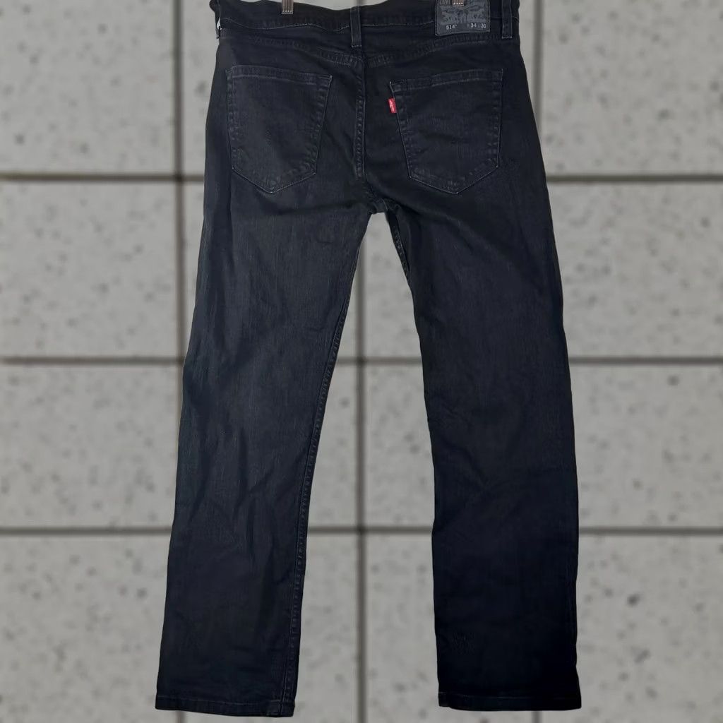 Levi's Levi’s 514 Straight Leg Jeans Black Wash Denim 30in Inseam Regular 34 Waist Men Size US 34 / EU 50 - 1 Thumbnail