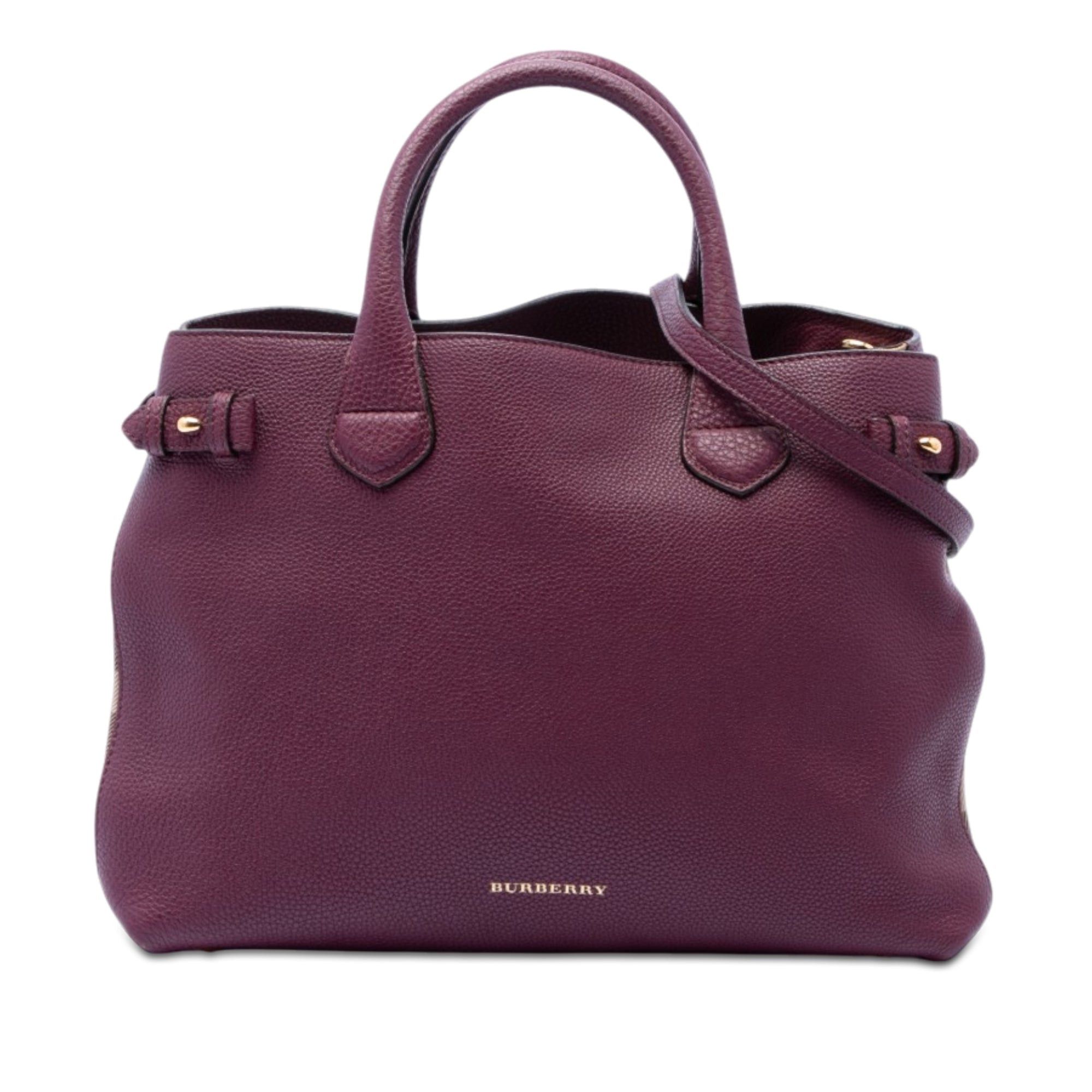 Burberry Medium Leather and House Check Banner Satchel Size ONE SIZE - 1 Thumbnail