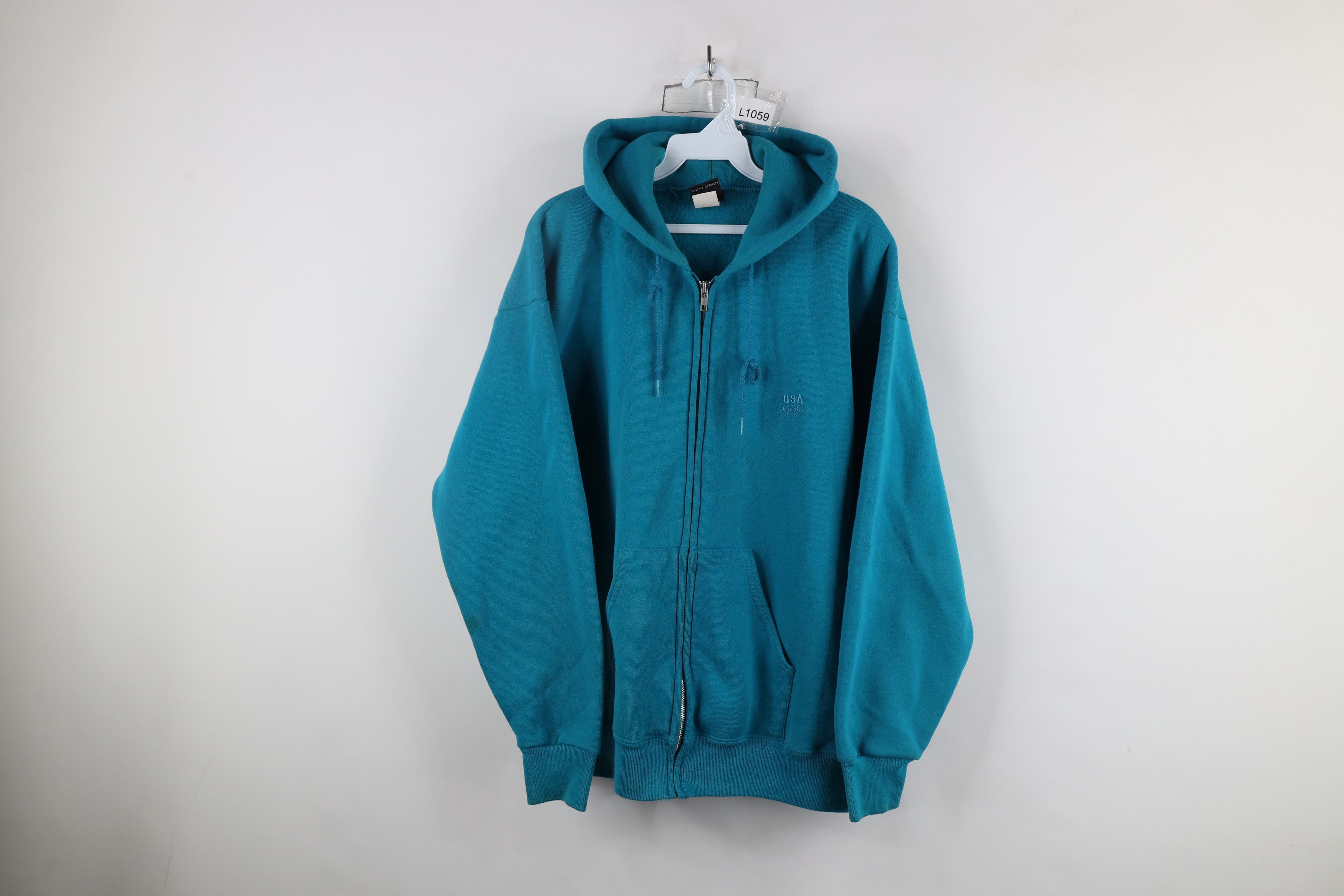 Vintage Vintage 90s USA Olympics Heavyweight Full Zip Hoodie USA Size US L / EU 52-54 / 3 - 1 Thumbnail