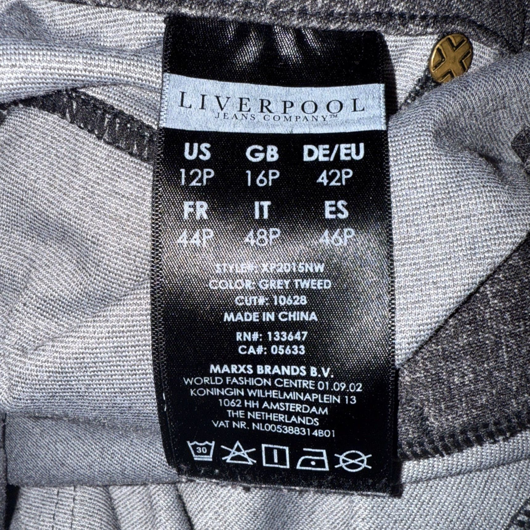 Vintage Liverpool Dress Pants Charcoal Black Heathered Tapered 25 Inseam 12P Petite Women’s Workwear Pants Size 34" / US 12 / IT 48 - 6 Thumbnail