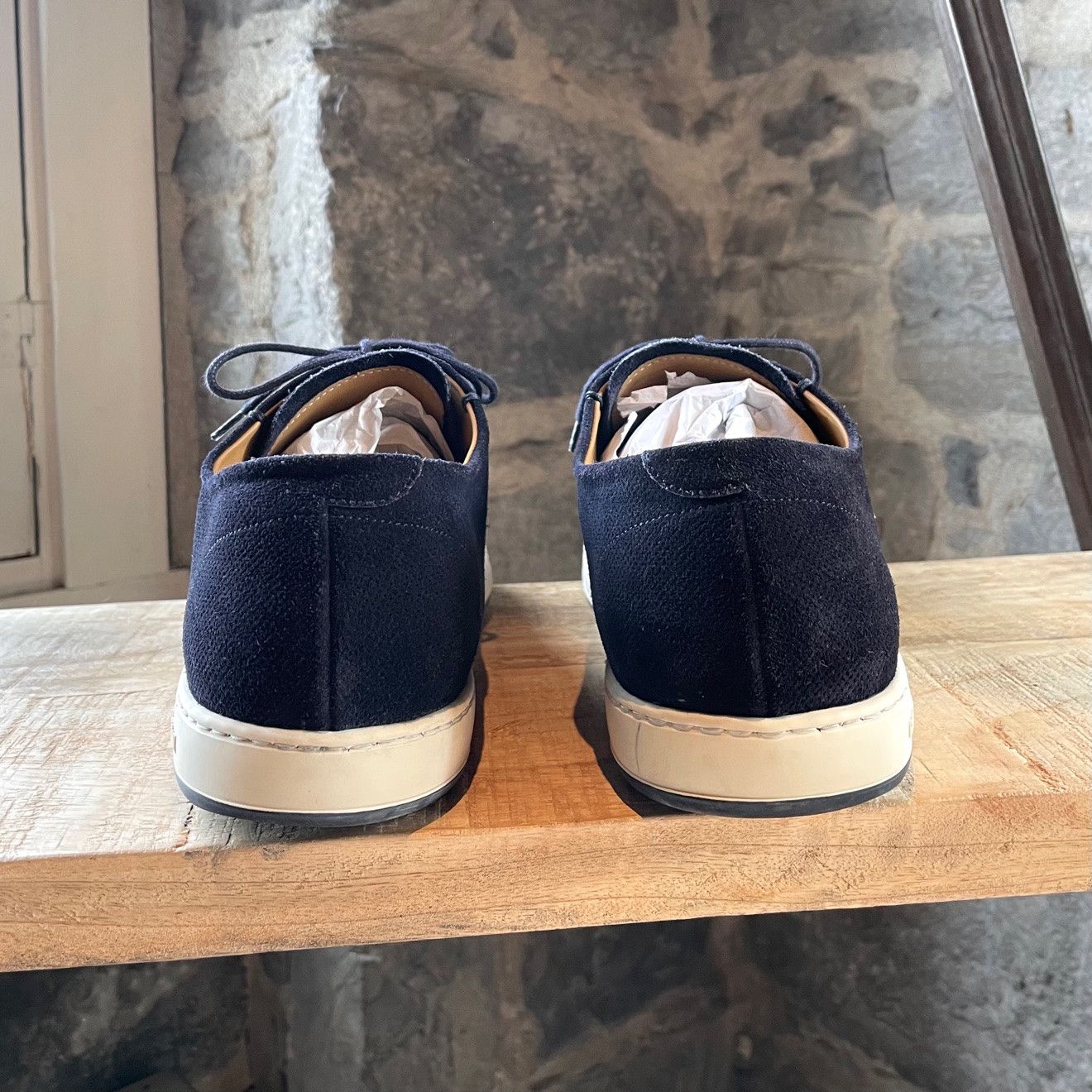 Giorgio Armani Giorgio Armani Navy Suede Sneakers Size US 7 / EU 40 - 4 Thumbnail