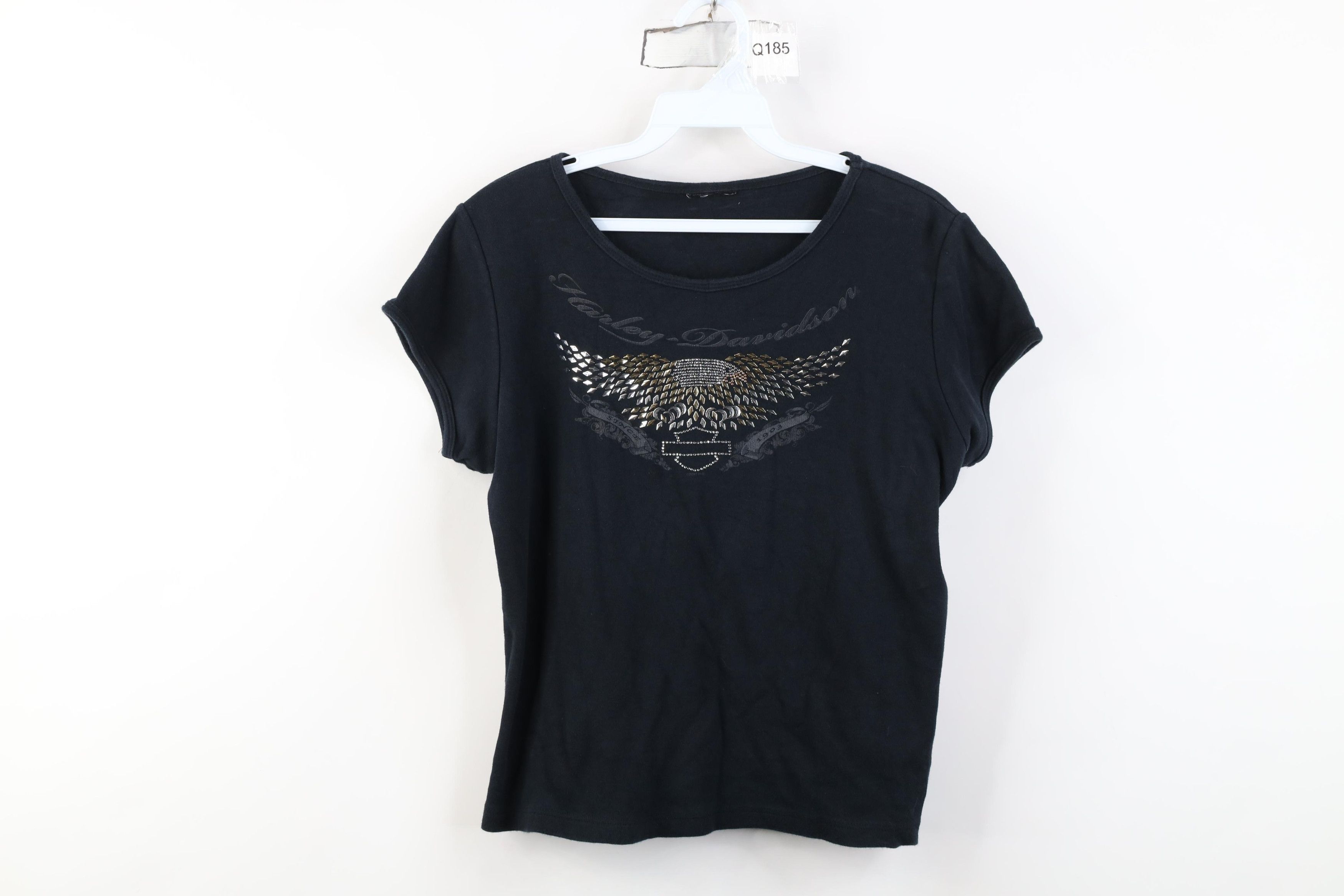 Harley Davidson Vintage Y2K 2002 Harley Davidson Sequined Eagle T-Shirt Size L / US 10 / IT 46 - 1 Thumbnail