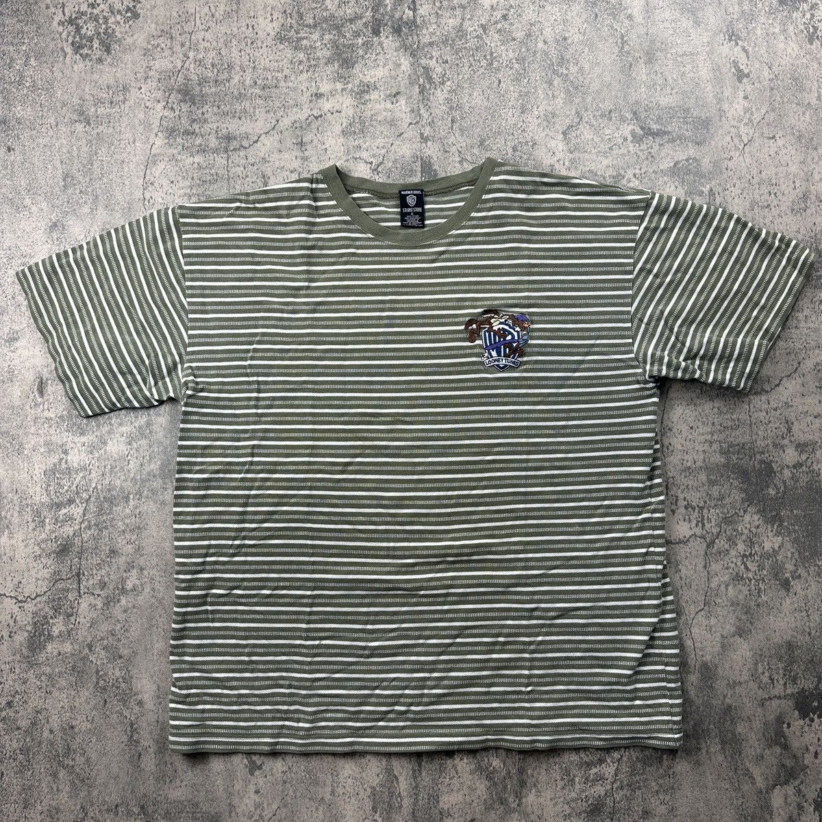 Disney × Vintage × Warner Bros Vintage 90s Looney Tunes Striped T Shirt Size US XL / EU 56 / 4 - 1 Thumbnail