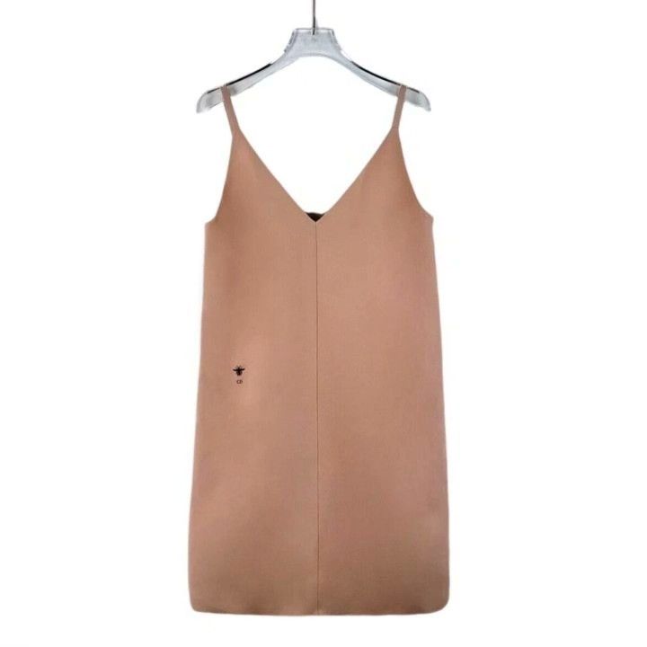 Dior Dior Cinnamon Pink Bee Embroidery Wool Dress Size S / US 4 / IT 40 - 1 Thumbnail
