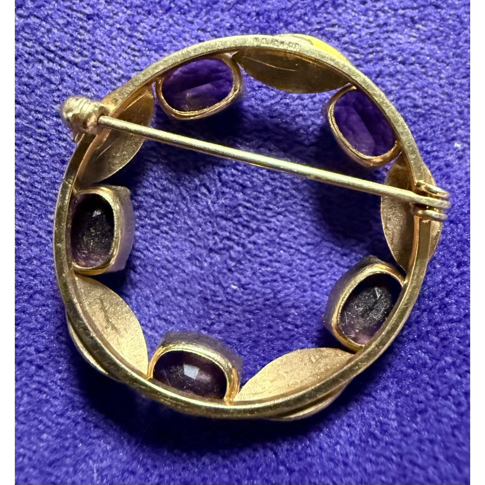 Vintage Vintage Van Dell 12K Gold Filled Amethyst Wreath Brooch Size ONE SIZE - 4 Thumbnail