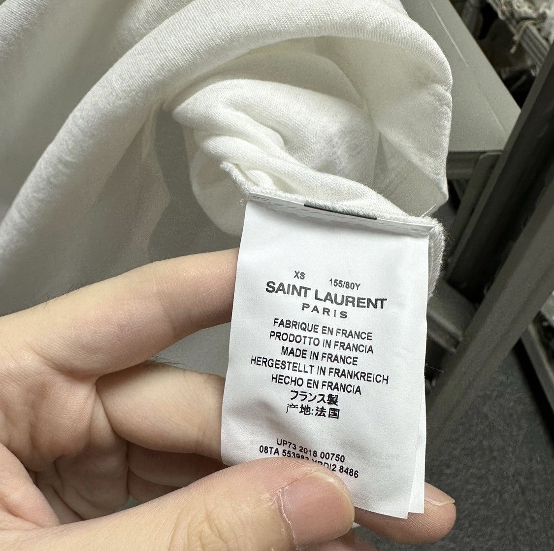 Saint Laurent Paris Saint laurent paris Round neck short sleeves in white plant Size US XS / EU 42 / 0 - 4 Thumbnail