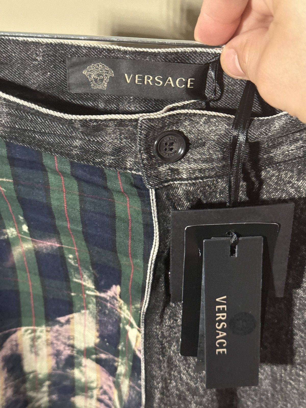 Versace Black/Acid Wash Denim