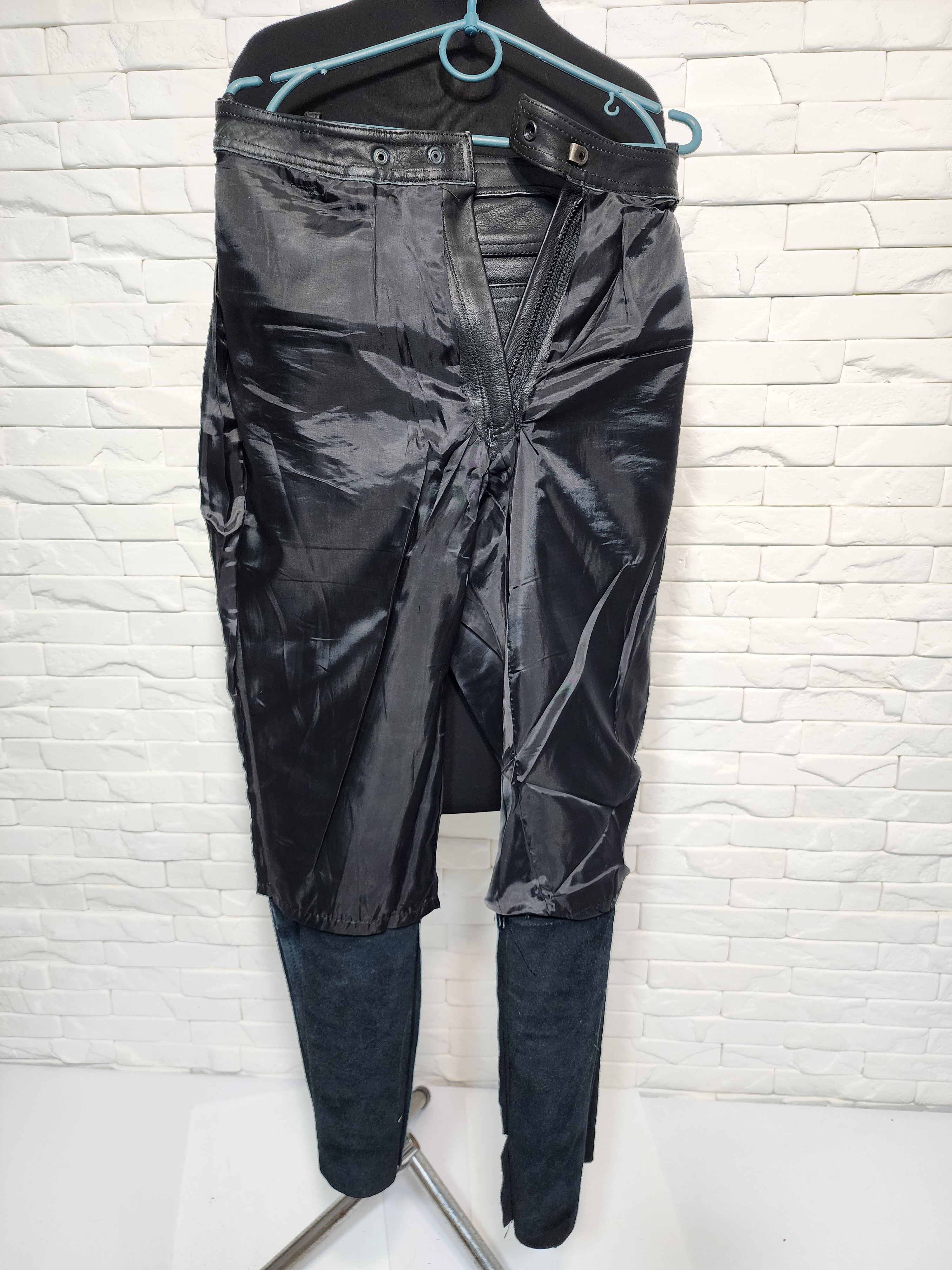 Genuine Leather Black Biker Leather Pants: Women's Denim Style Size 27" / US 4 / IT 40 - 10 Thumbnail
