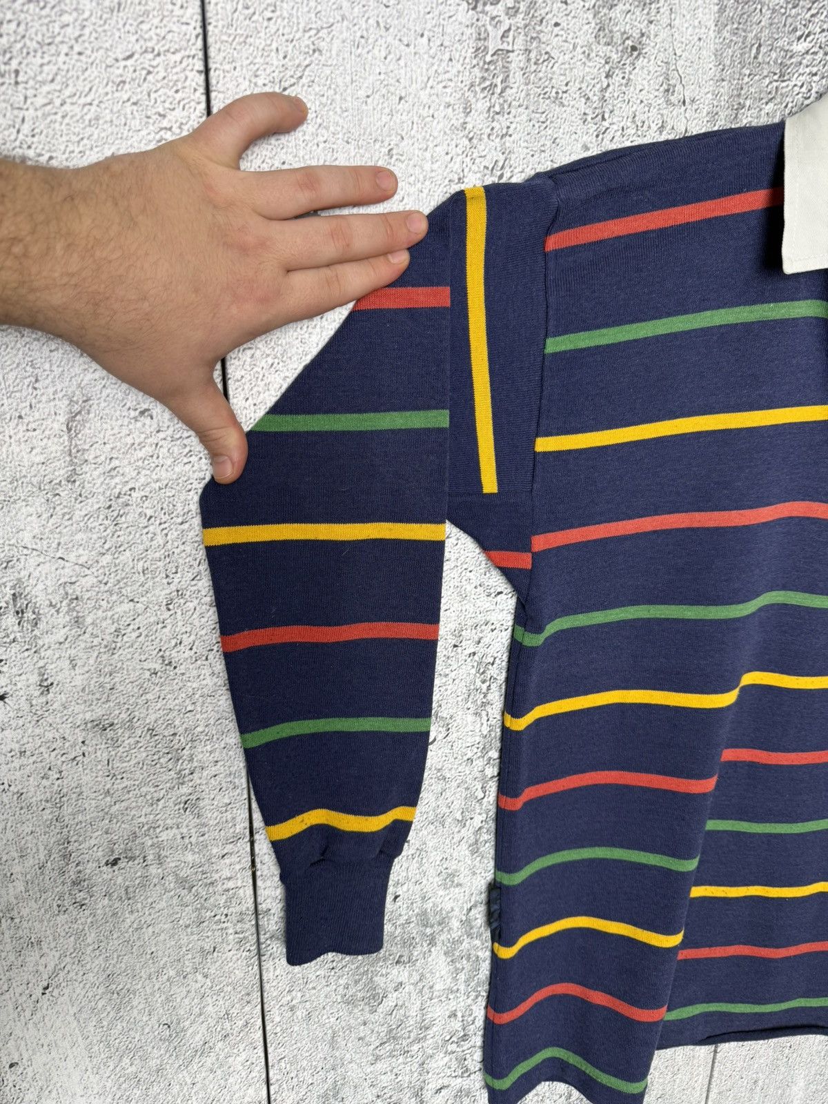 Adidas VTG 80s Adidas Made in Australia Striped Rugby Long Sleeve Size US M / EU 48-50 / 2 - 11 Thumbnail
