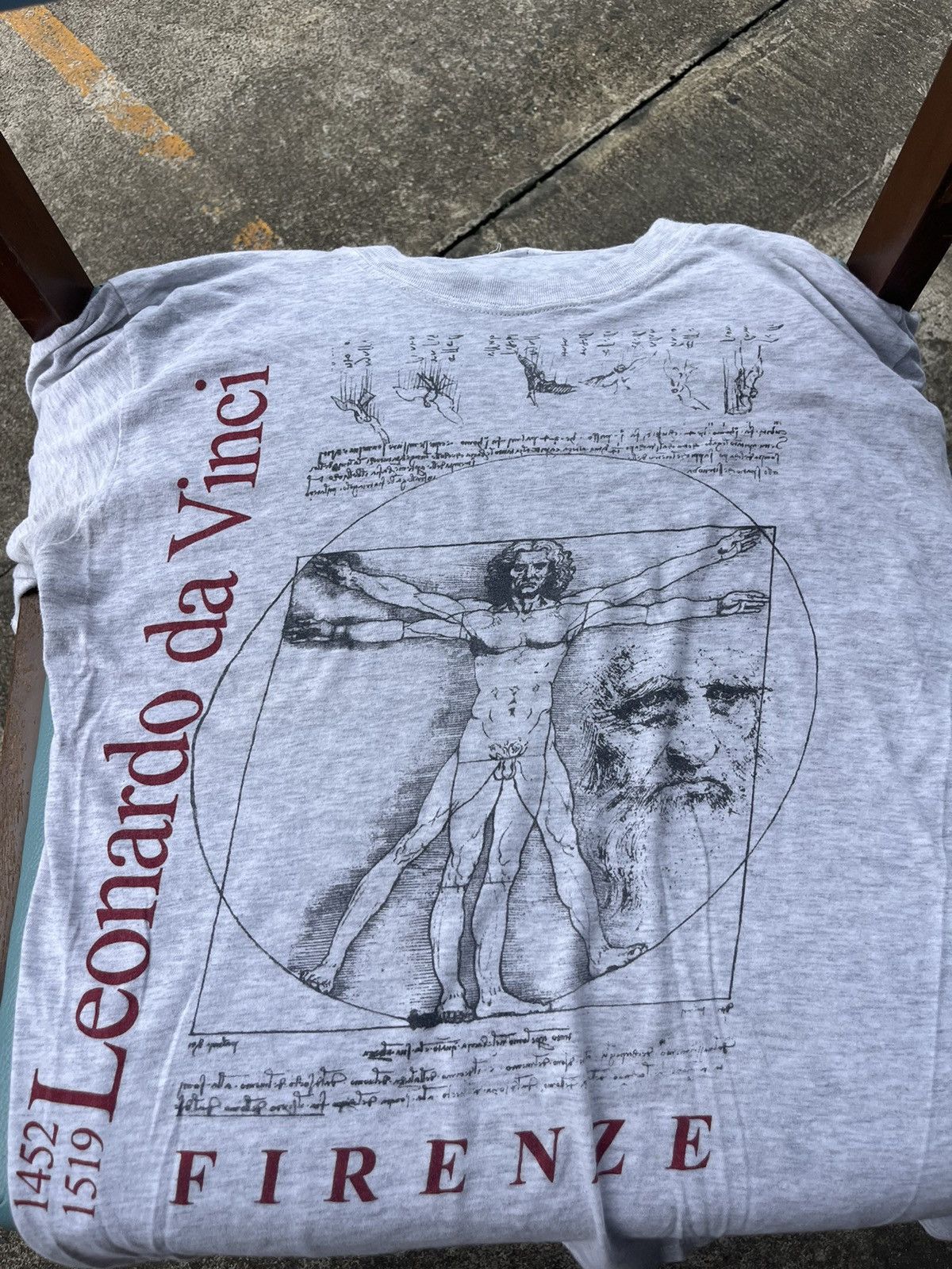 Vintage Vintage Leonardo Da Vinci FIRENZE 90’s Art T-shirt Size US L / EU 52-54 / 3 - 5 Thumbnail