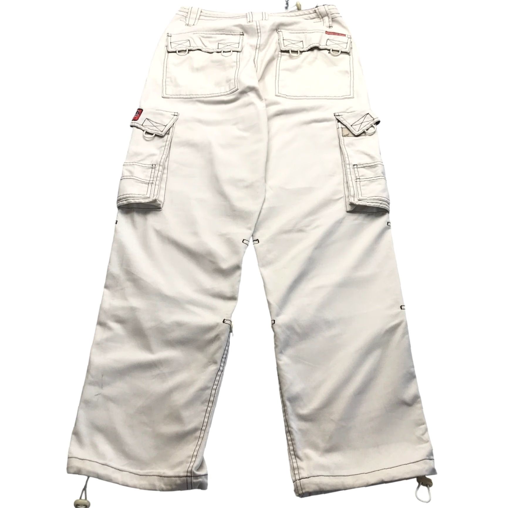 Vintage VINTAGE Clench Cargo Pants Jeans Mens 32x30 Twill Brown Beige Wide-Leg Convertible Baggy Casual Size US 32 / EU 48 - 5 Thumbnail