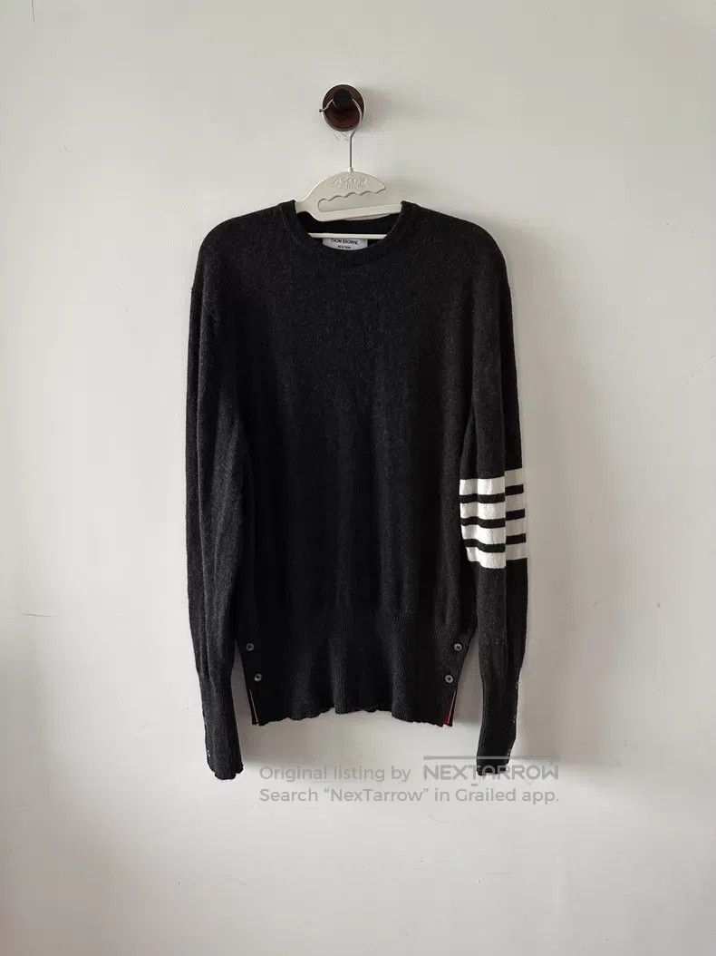 Thom Browne Thom Browne Dark Grey Cashmere Sweater Size US XXL / EU 58 / 5 - 1 Thumbnail