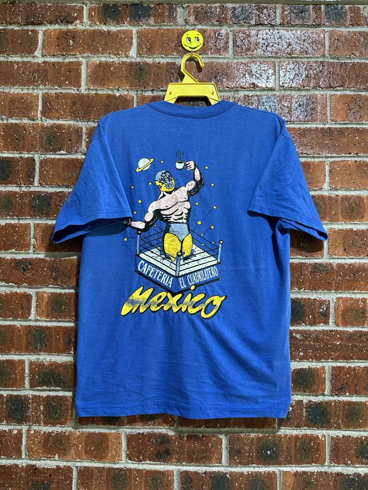 Vintage × WWE × WWF Vintage Cafeteria El Cuadratero Mexico Faded Tee Size US M / EU 48-50 / 2 - 1 Thumbnail