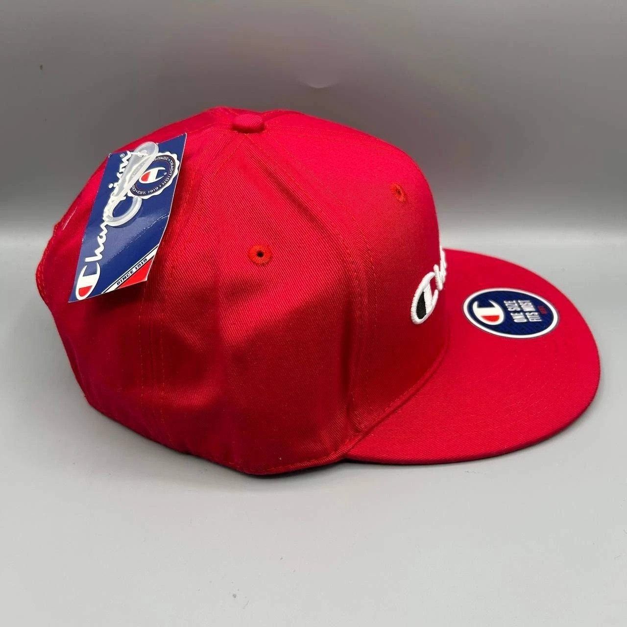 Champion Champion Hat Men Red Embroidered Snap Back Cap Cotton New Size ONE SIZE - 5 Thumbnail