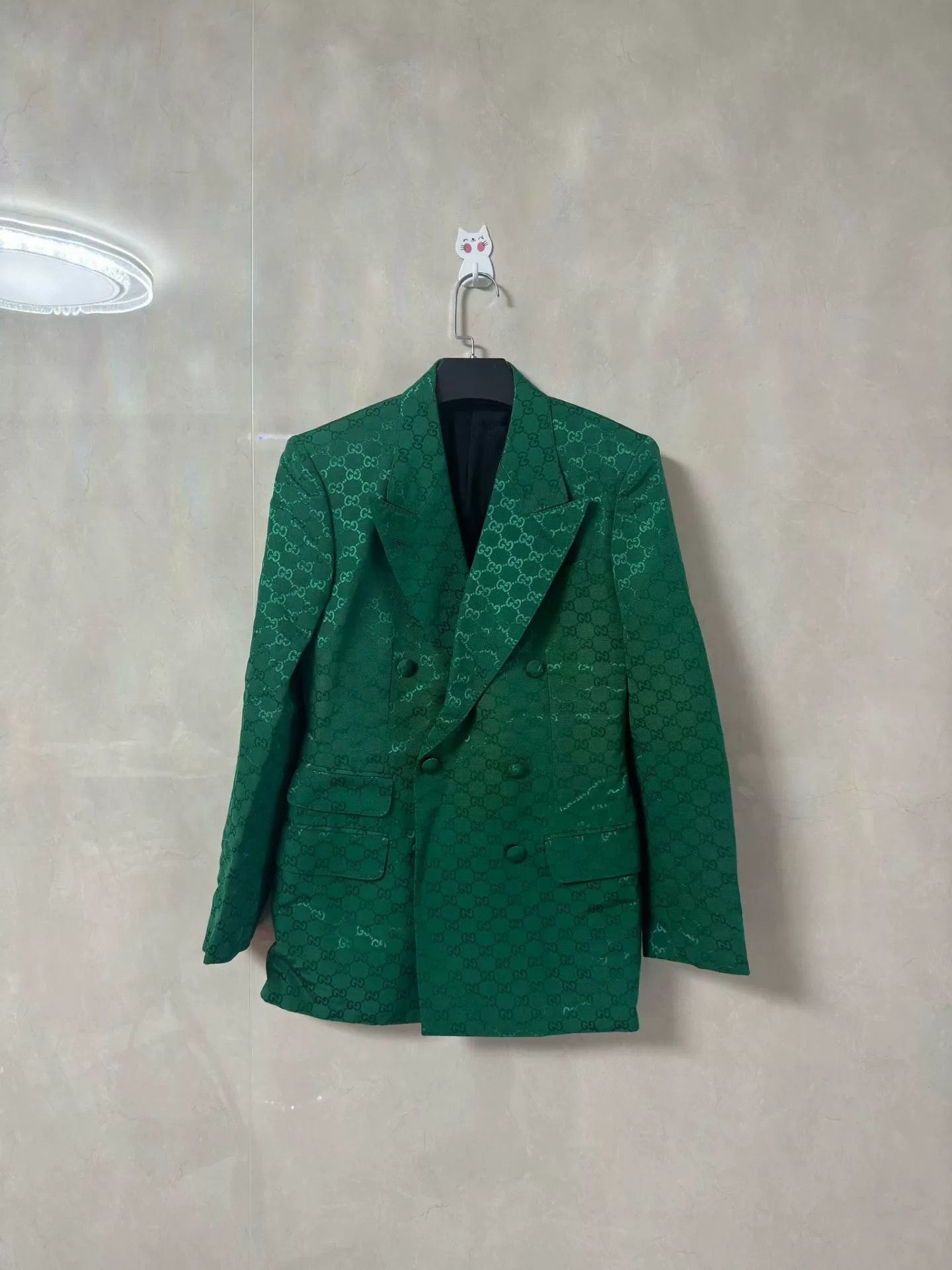 Gucci Gucci Green Monogram Blazer Size S / US 4 / IT 40 - 1 Thumbnail