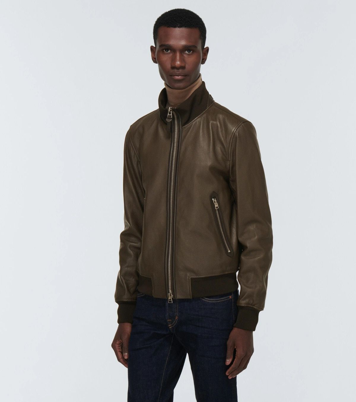 Tom Ford o1w1db10425 LBB001 Leather Jacket in Brown Size US S / EU 44-46 / 1 - 3 Thumbnail