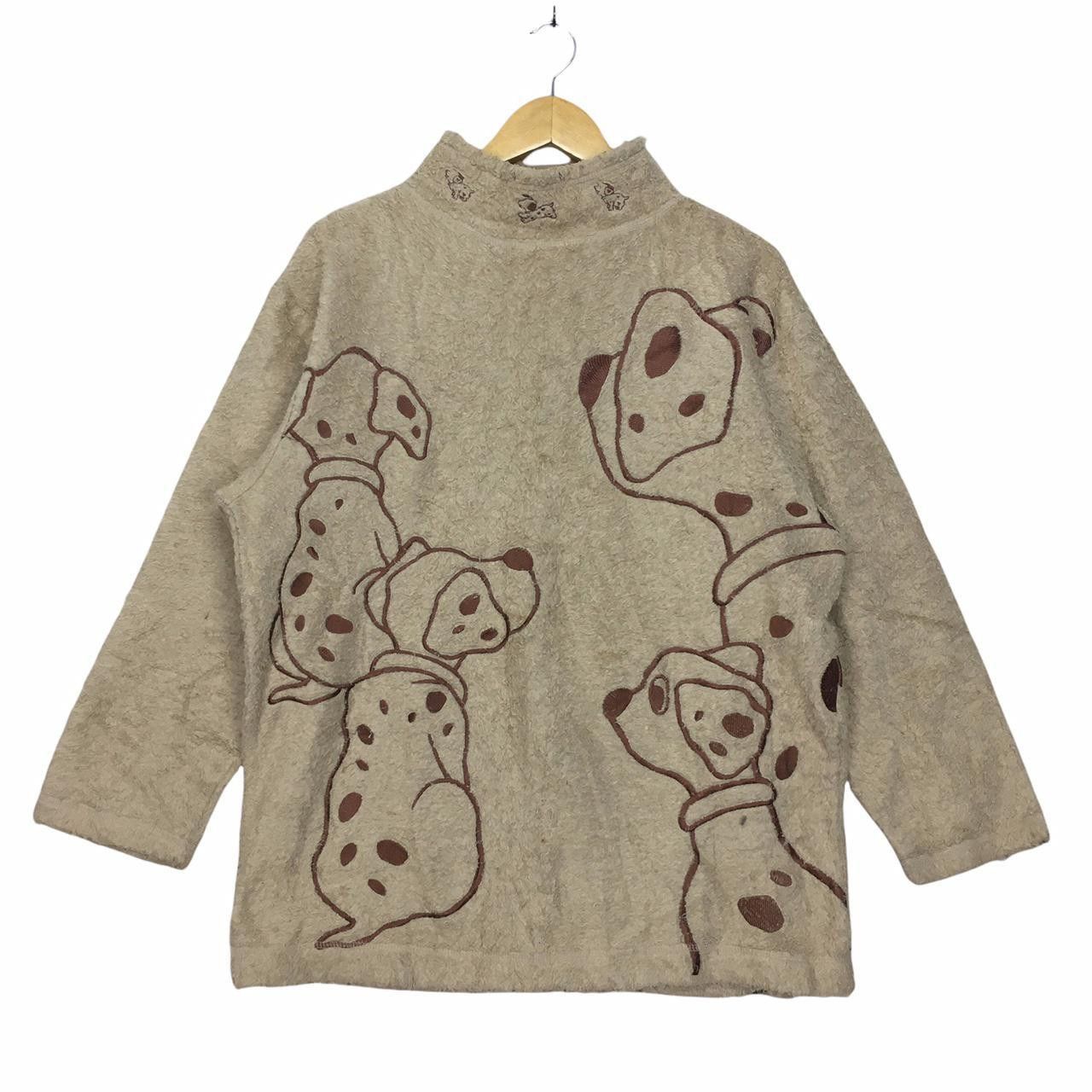 Vintage Vtg CONNIE LUIS Mockneck Fleece Sweatshirt Big Logo Size L / US 10 / IT 46 - 1 Thumbnail