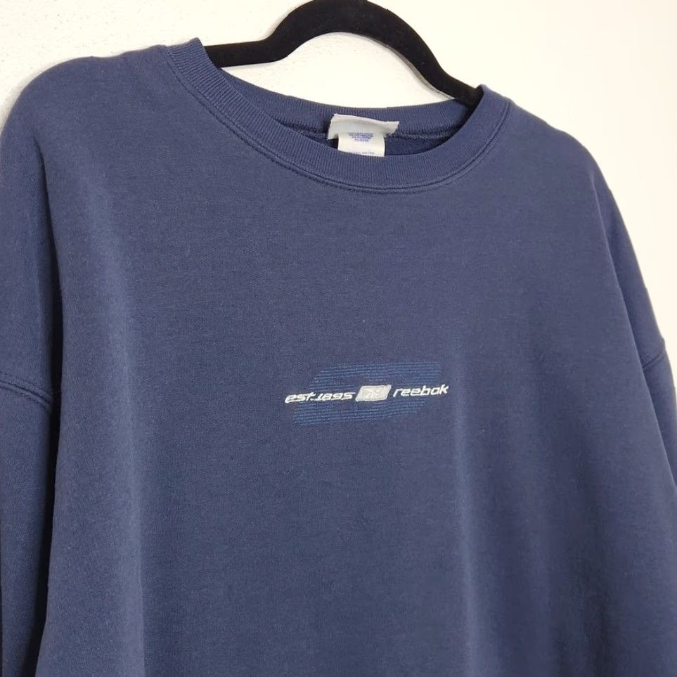 Reebok VINTAGE Reebok Sweatshirt Crewneck Oversized Spellout Logo Blue L Adults Unisex Pullover 90s VTG Size US L / EU 52-54 / 3 - 3 Thumbnail