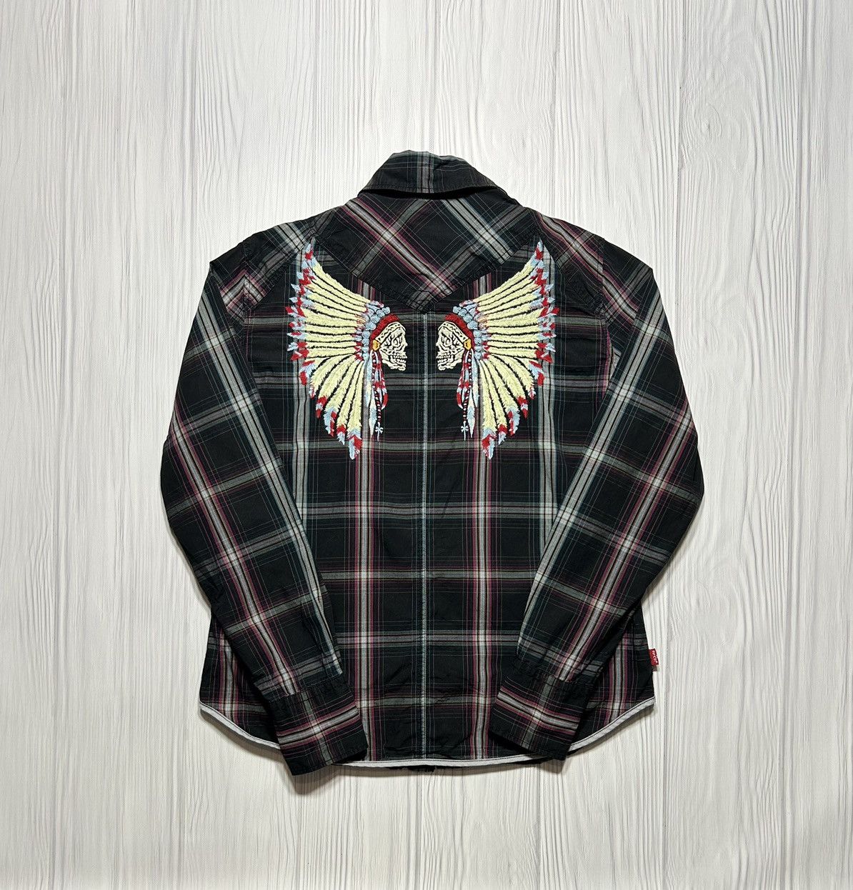 Levi's Levis Indian Skull Check Plaid Shirt Overshirt Size US M / EU 48-50 / 2 - 1 Thumbnail