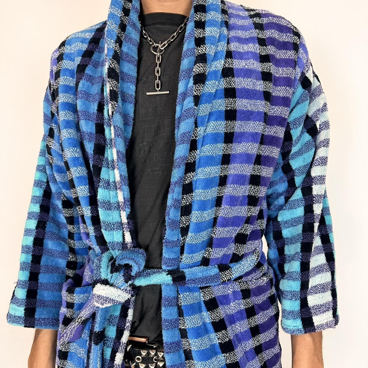 Vintage Vintage Carrara Blue Striped Missoni Style Bath Robe - Large Size US L / EU 52-54 / 3 - 2 Thumbnail