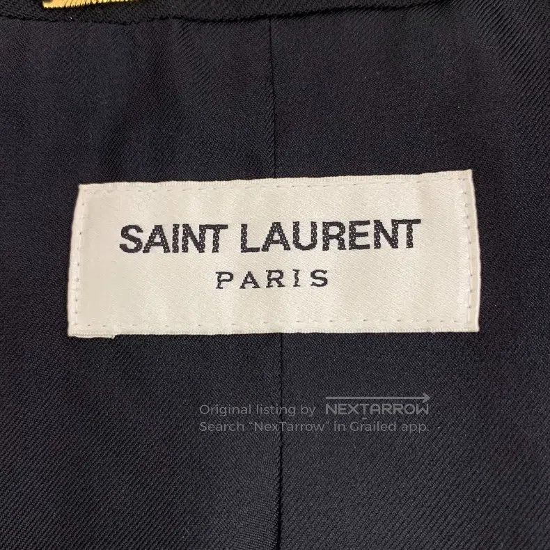 Saint Laurent Paris Saint Laurent Paris Black Gold Embroidered Wool Notched La Size XS / US 0-2 / IT 36-38 - 5 Thumbnail