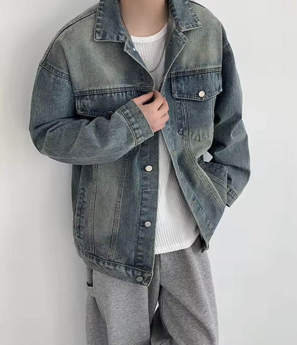 Japanese Brand Wash Blue Denim Jacket - Classic Button-Up Distressed Size US M / EU 48-50 / 2 - 8 Thumbnail