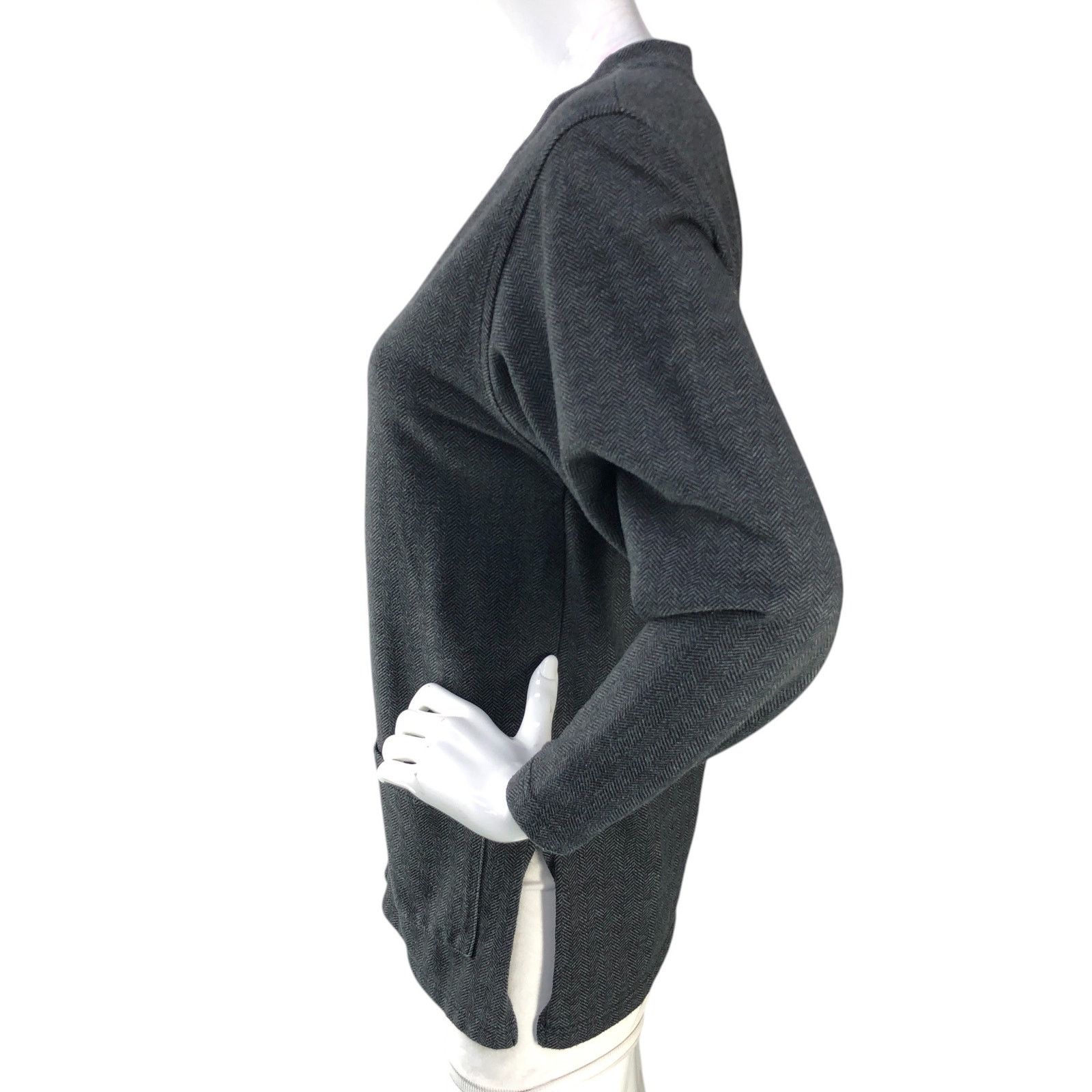 Express Express Tricot Size XS Cardigan Sweater Herringbone Gray VTG Size XS / US 0-2 / IT 36-38 - 5 Thumbnail