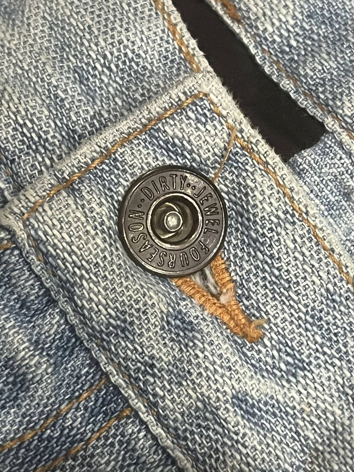 Japanese Brand Vintage Fourseason Light Blue Whisker Distressed Grunge Jean Size US 33 - 5 Thumbnail