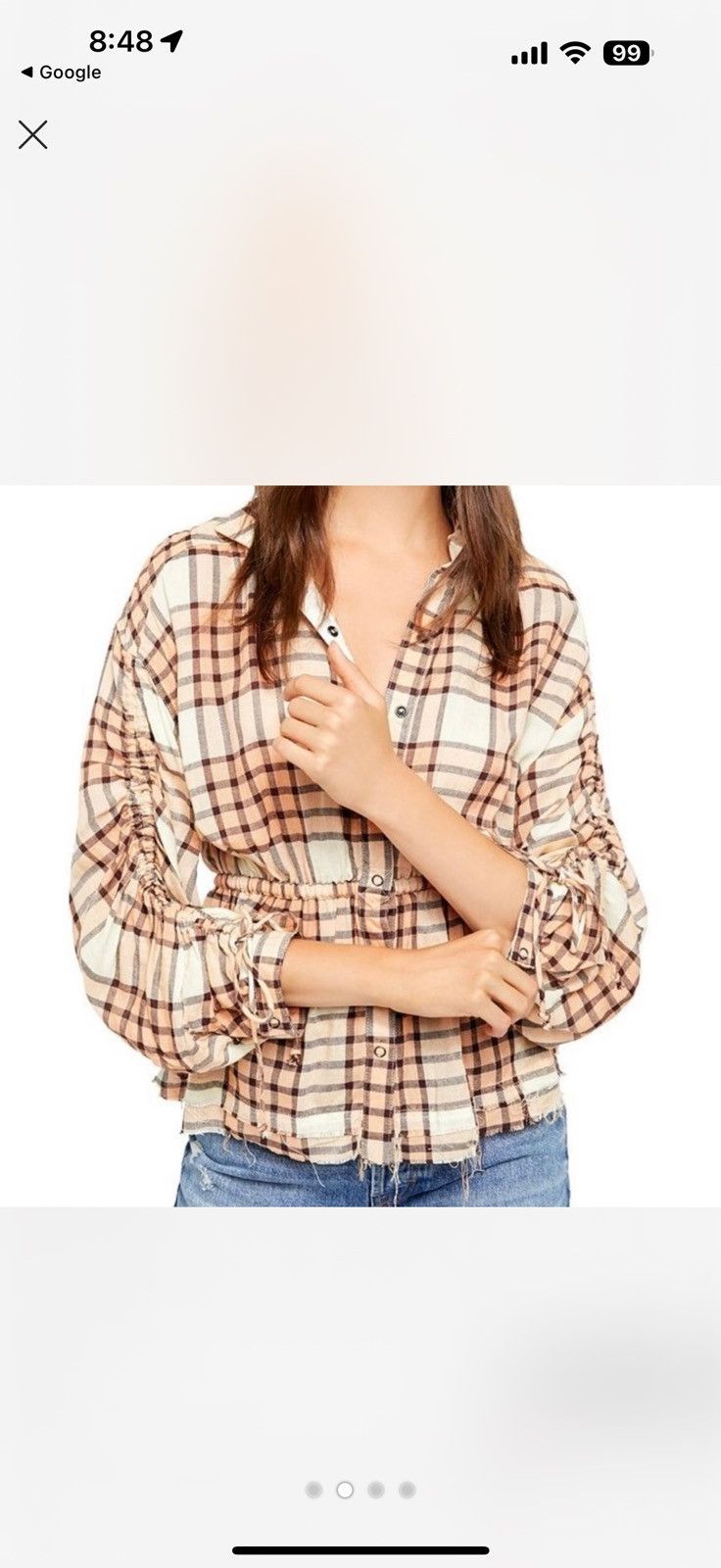 Free People Free People Pacific Dawn Plaid peplum top! Size M / US 6-8 / IT 42-44 - 2 Thumbnail