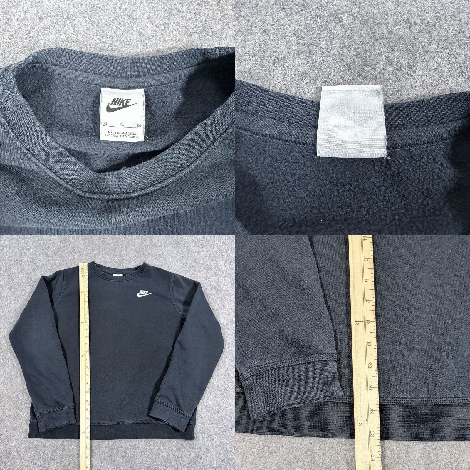 Nike Nike Vtg Embroidered Swoosh Long Sleeve Pullover Sweatshirt Mens XL Black Size US XL / EU 56 / 4 - 8 Thumbnail