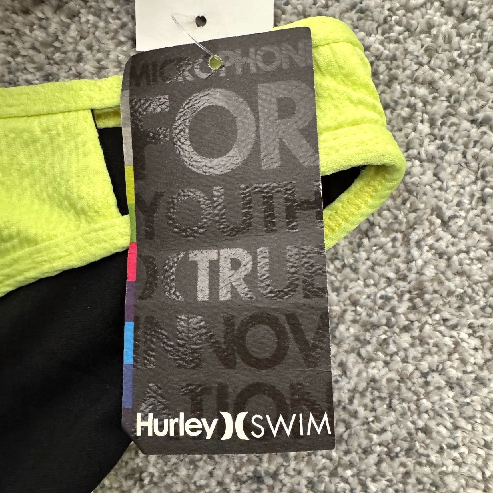 Hurley Hurley Swim Bikini Bottom M Women Cheeky Neon Yellow Rave Y2K Surf Spring Break Festival Size 32" / US 10 / IT 46 - 3 Thumbnail