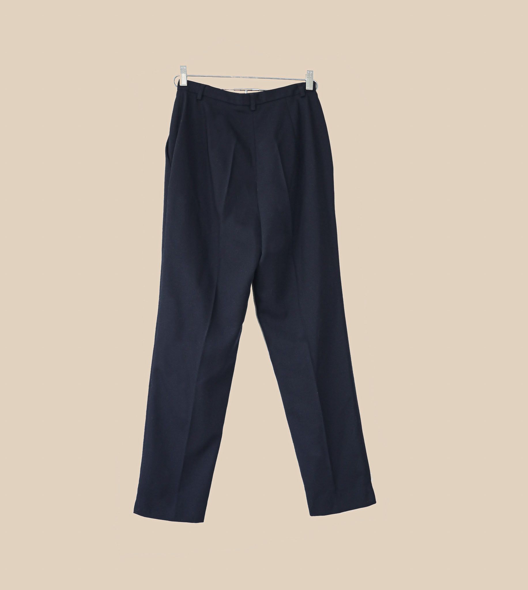 Vintage Vintage Navy Blue High Waisted Trousers Dressy Pants Size 27" / US 4 / IT 40 - 3 Thumbnail