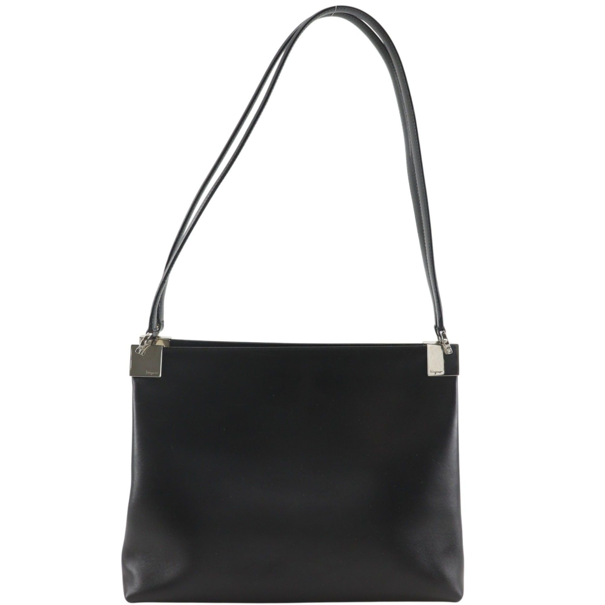 Salvatore Ferragamo Salvatore Ferragamo Gancini Tote Bag EF-21 9641 Leather Black A5 Women's Size ONE SIZE - 1 Thumbnail