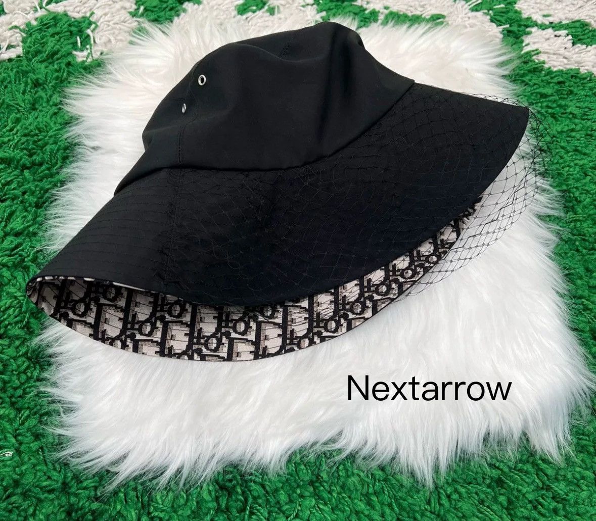 Dior Dior Teddy-D Black Mesh Fisherman's Hat 2412-Nextarrow Size ONE SIZE - 2 Thumbnail
