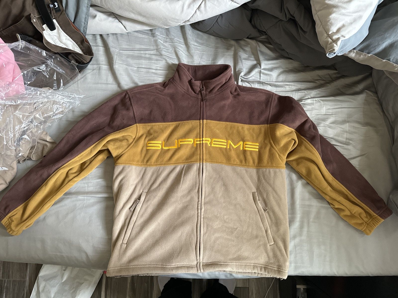 image of F/w 23 Polartec Zip Jacket in Brown, Men's (Size Large)