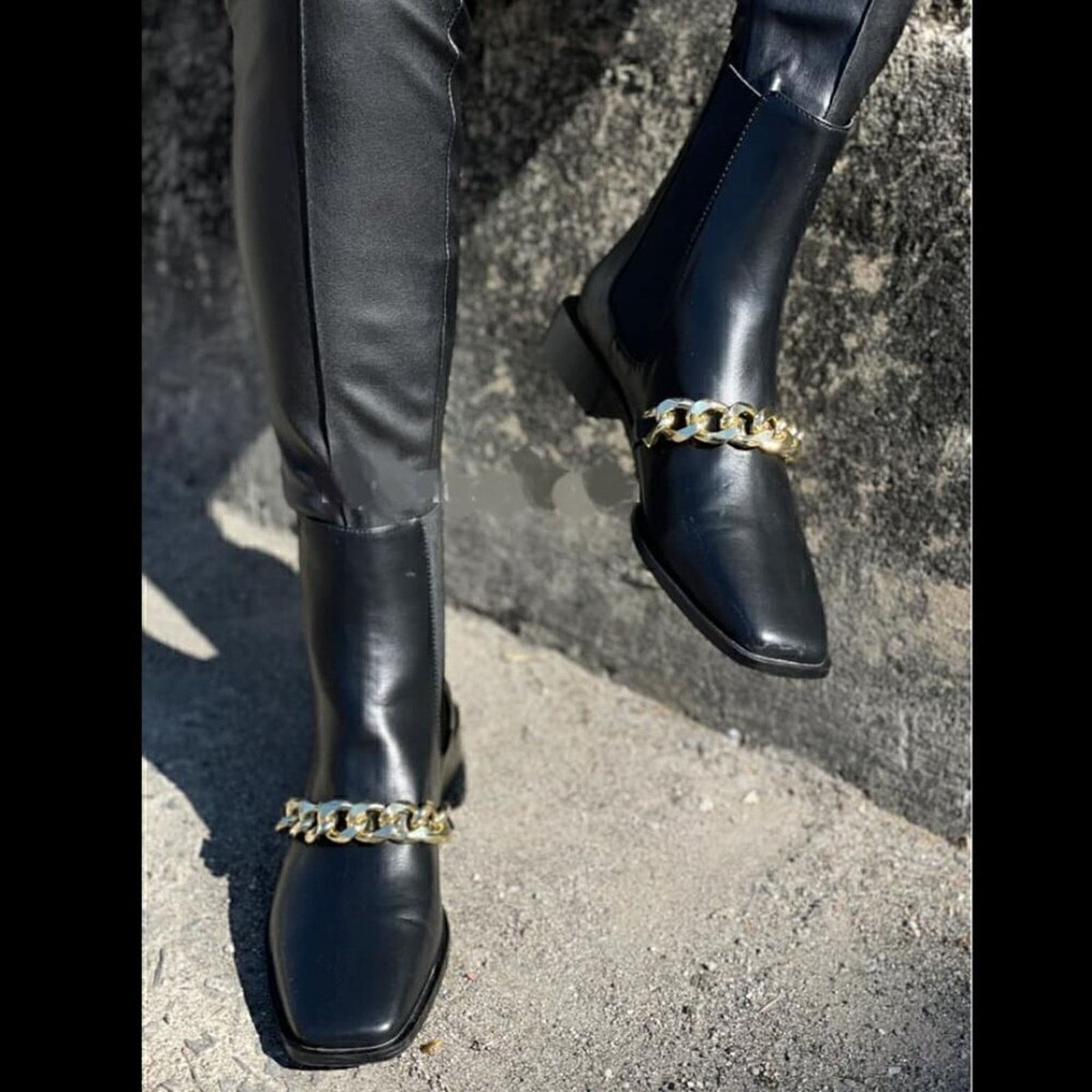 Zara ZARA Black US 8 Square Toe Boots NWT LAST ONE!!! Size US 8 / IT 38 - 8 Thumbnail