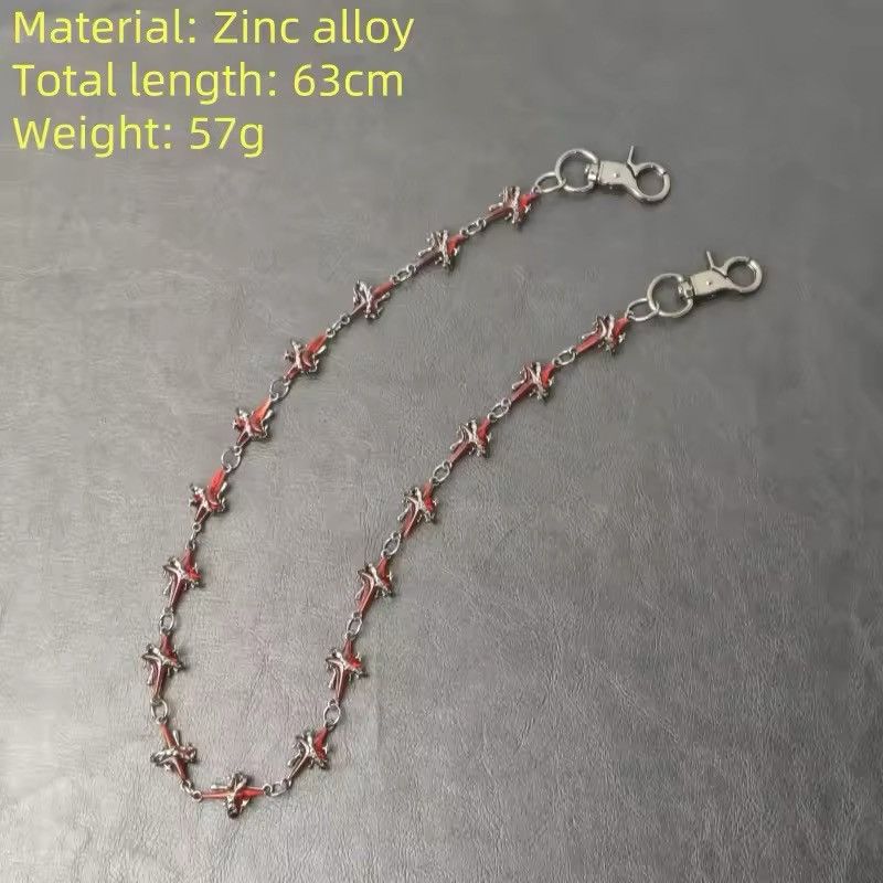 Jewelry Four Pointed Star Pants Waist Chain Size ONE SIZE - 3 Thumbnail