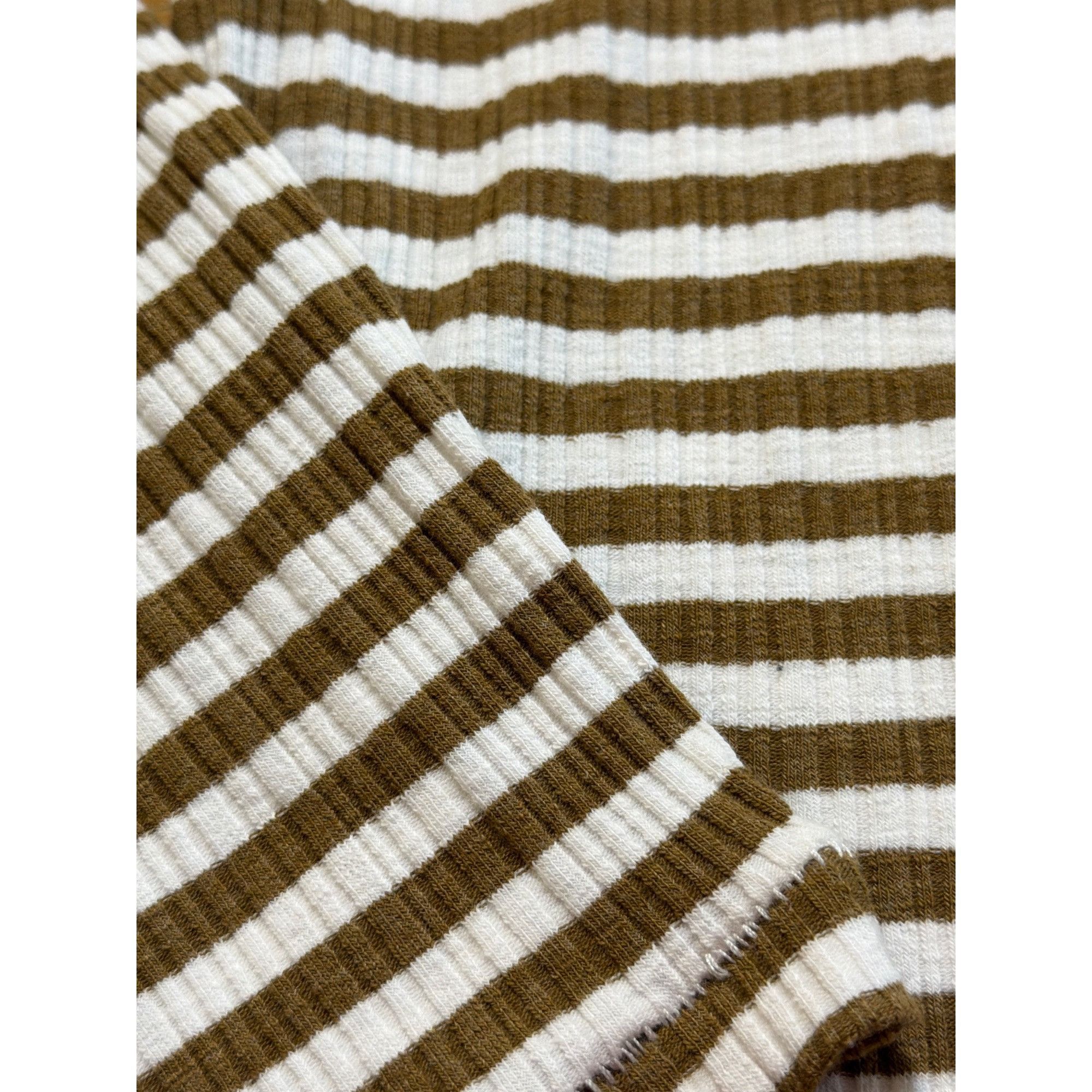 Madewell Madewell Brown White Striped Long Sleeve Shirt Y2K Ribbed Sc Size S / US 4 / IT 40 - 2 Thumbnail