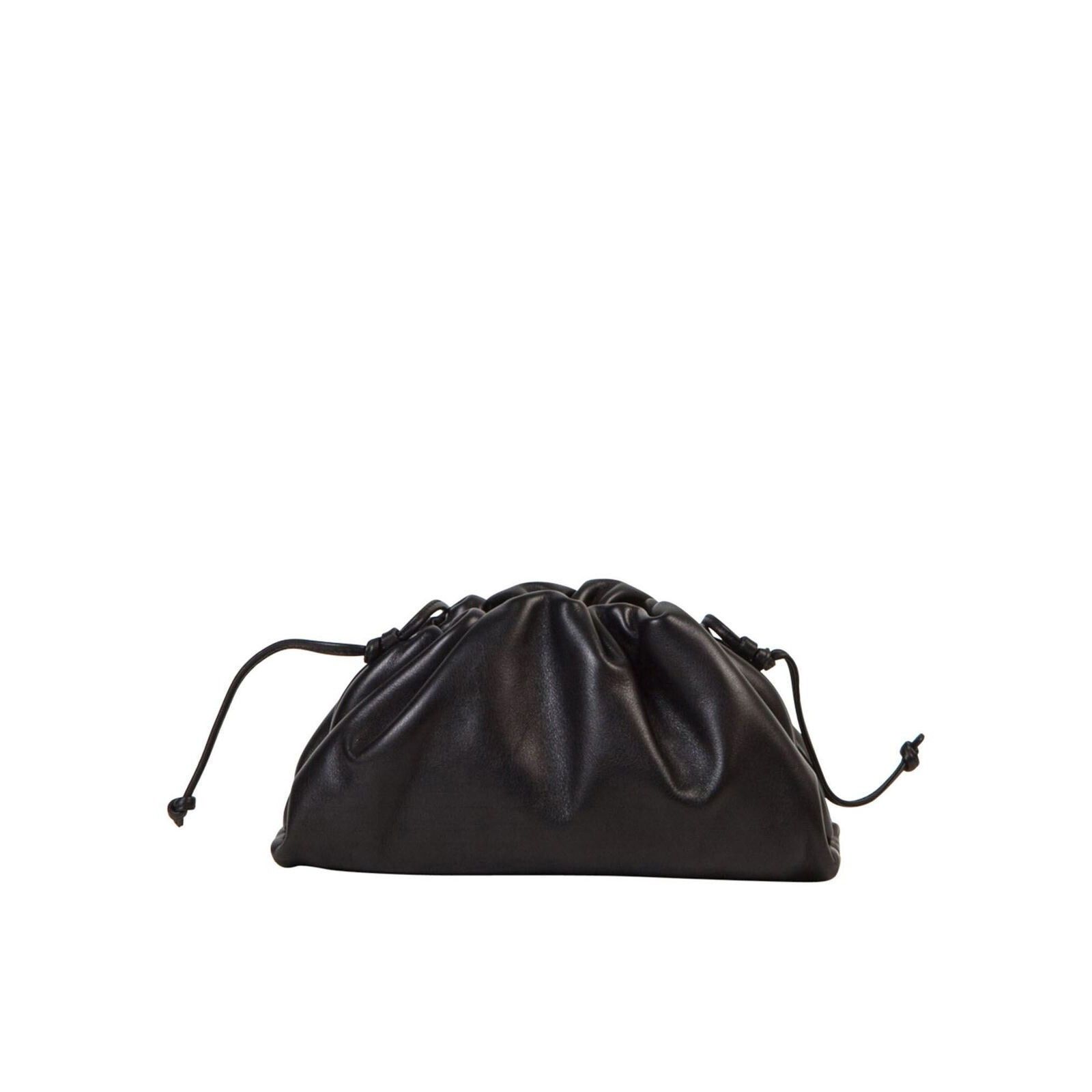 BOTTEGA VENETA Mini Pouch Black Leather Bag New
