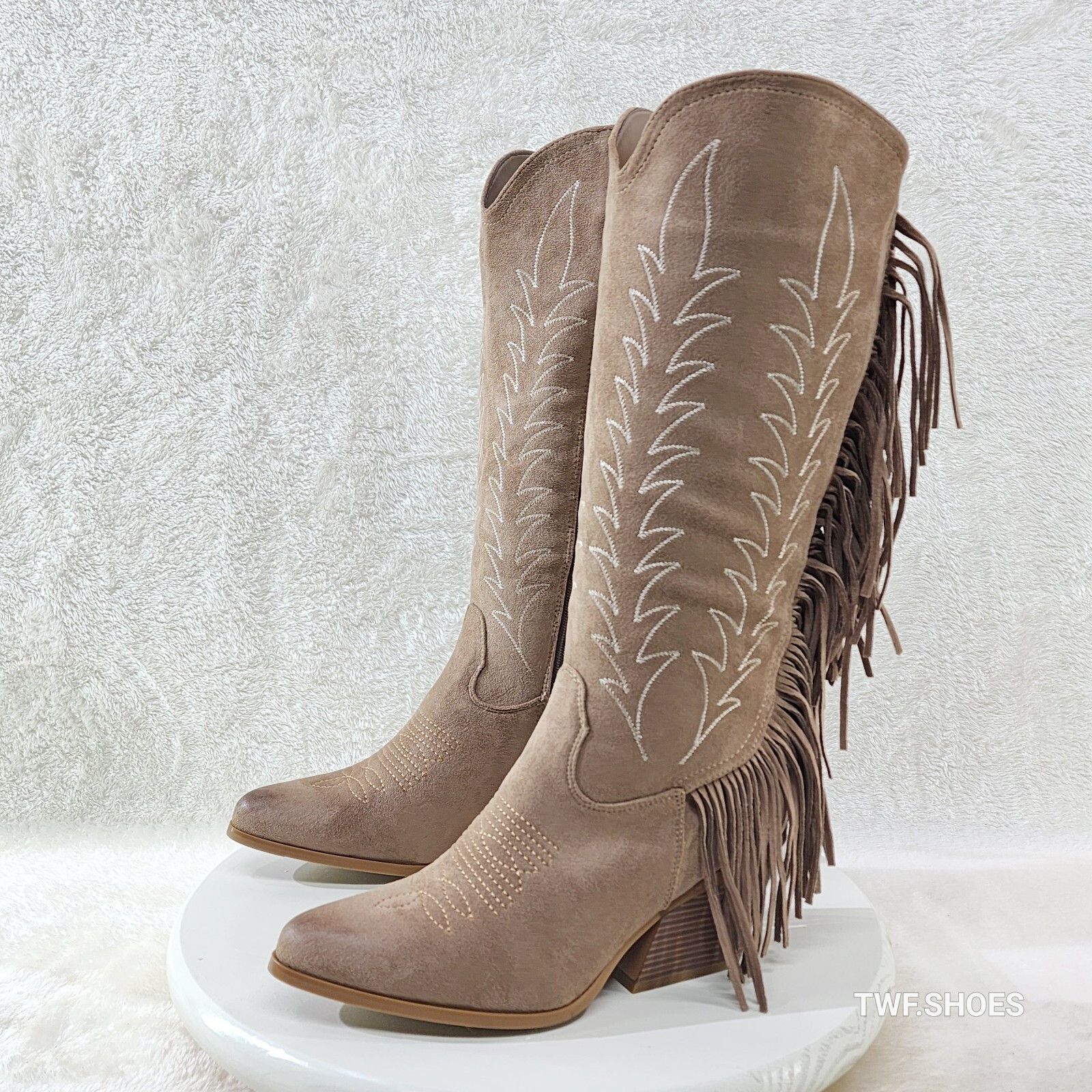 Other Dusty Roads Coco Taupe Back Fringe Cowboy Western Cowgirl Bo Size US 8 / IT 38 - 9 Thumbnail