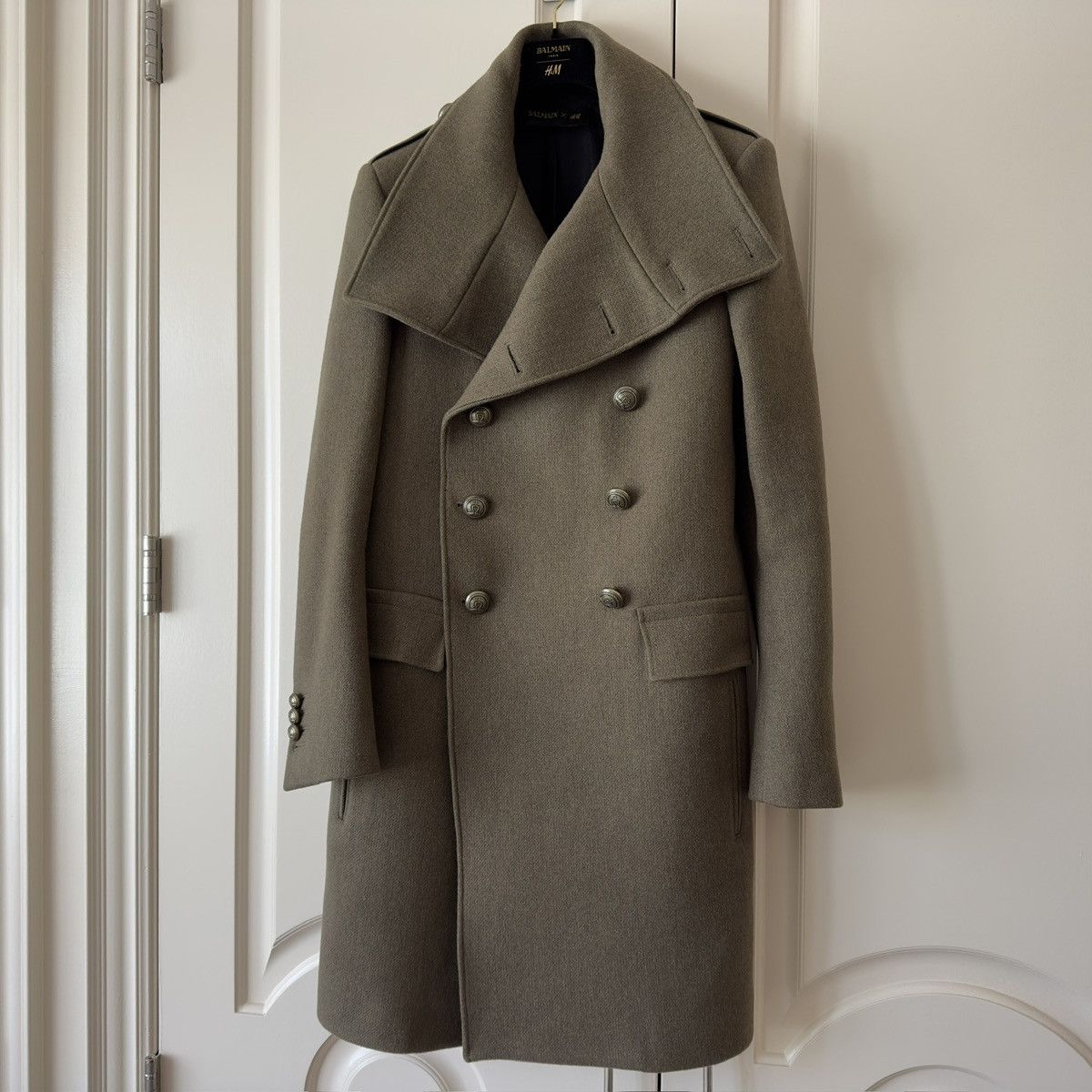 Balmain Balmain x H&M 2015 Double-Breasted Military Wool Coat Size US M / EU 48-50 / 2 - 7 Thumbnail