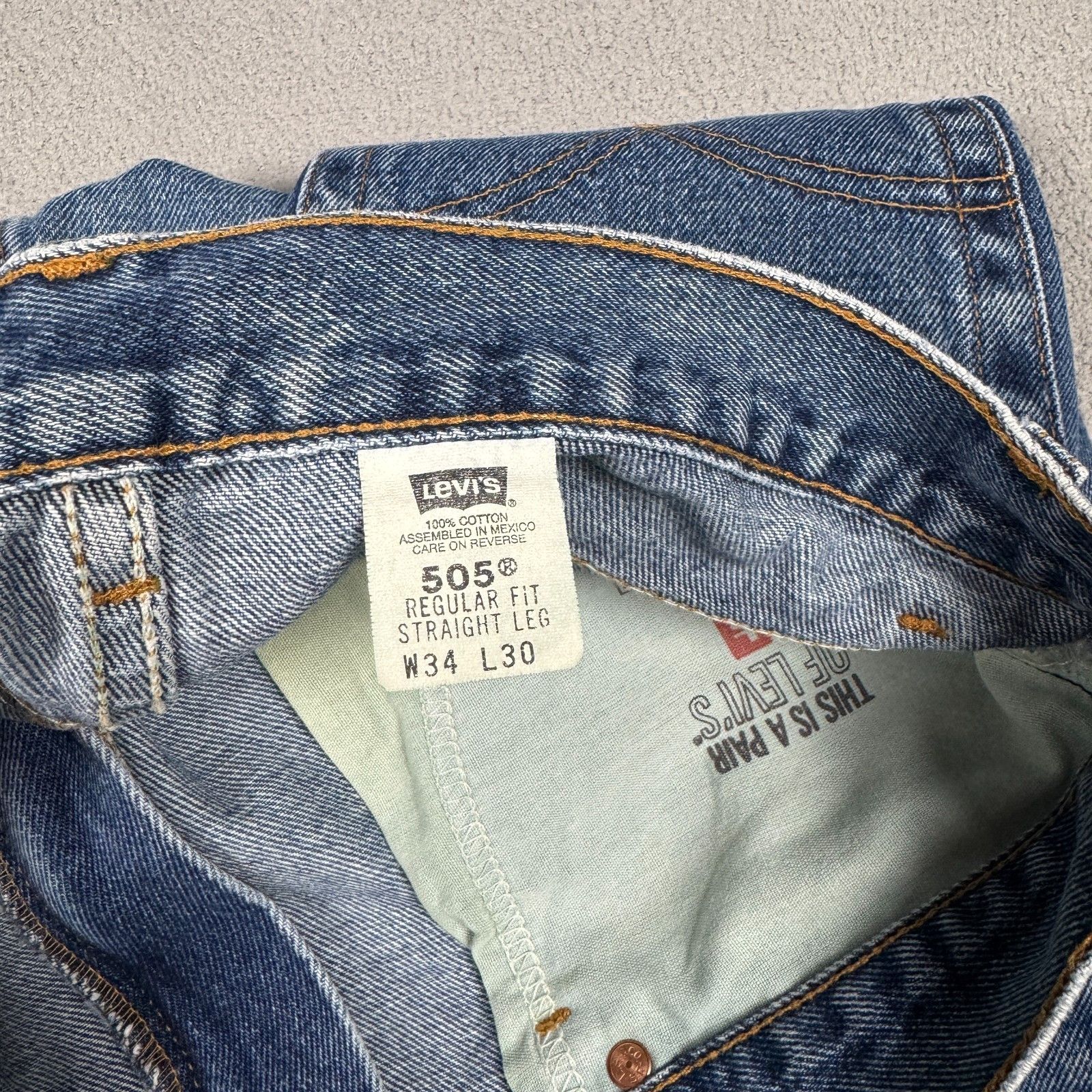 Levi's Vintage Levi's 505 W34 L30 Regular Straight Denim Jeans 90s Size US 34 / EU 50 - 5 Thumbnail