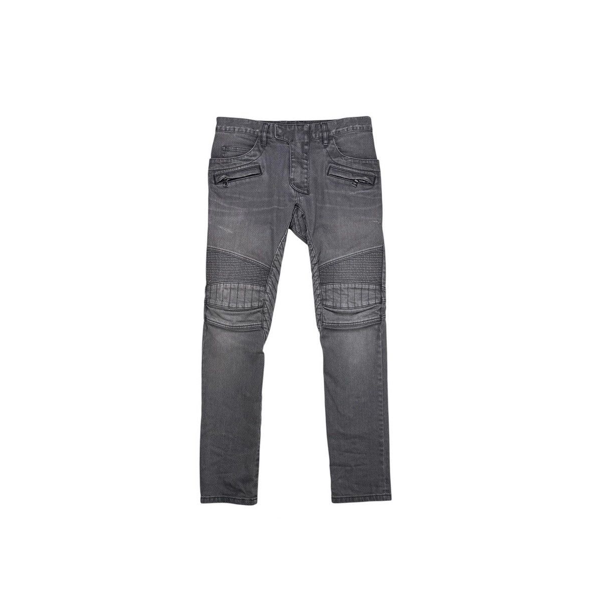 Balmain BALMAIN FW15 GRAY BIKER DENIM Size US 30 / EU 46 - 1 Thumbnail