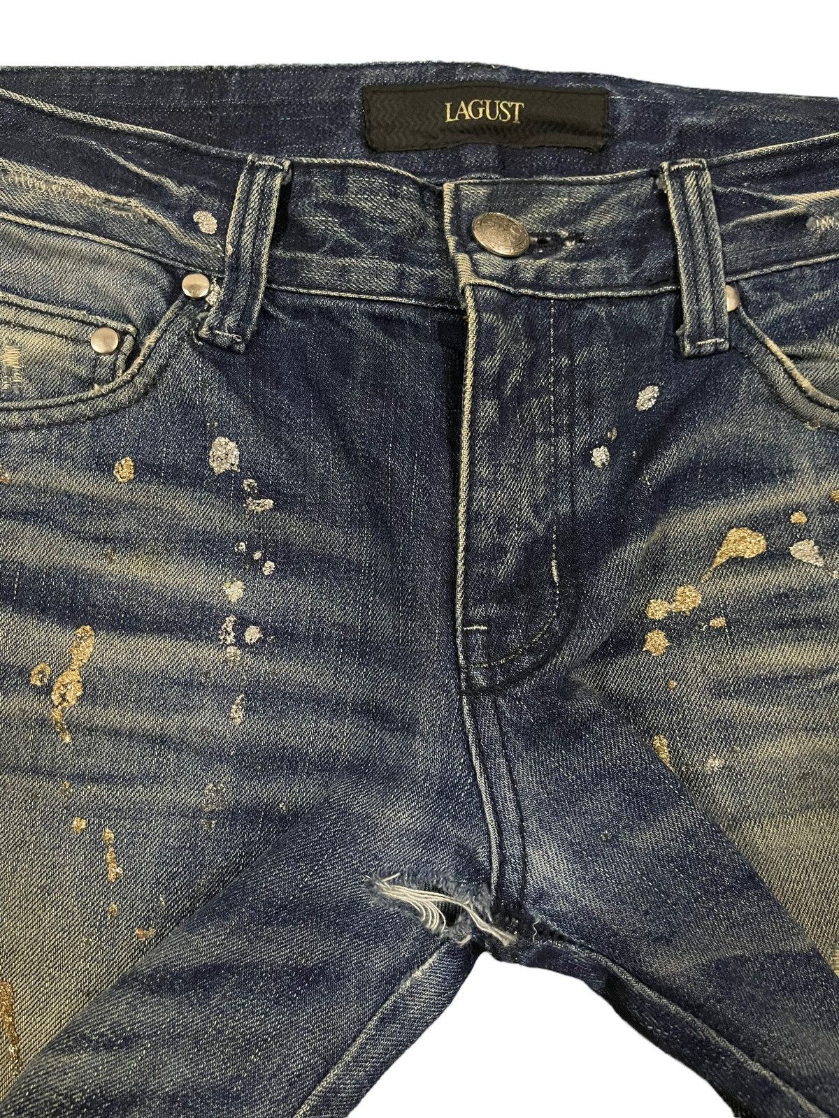 If Six Was Nine Vintage Japanese Brand Distressed Splash Flare Jeans Size US 33 - 4 Thumbnail