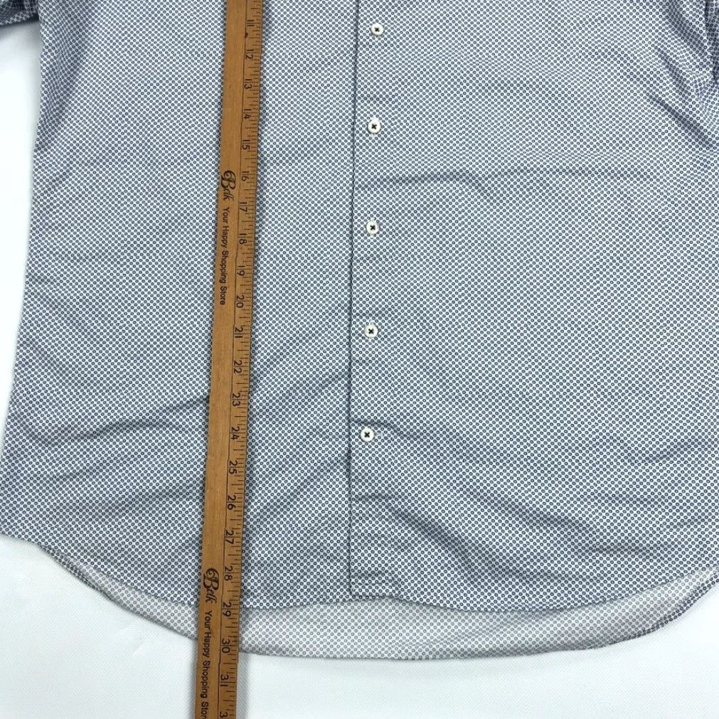 Vintage Stenströms Men's 16.5 / 42 Fitted Body Micro Dot Twofold Super Cotton Shirt Size US XL / EU 56 / 4 - 7 Thumbnail